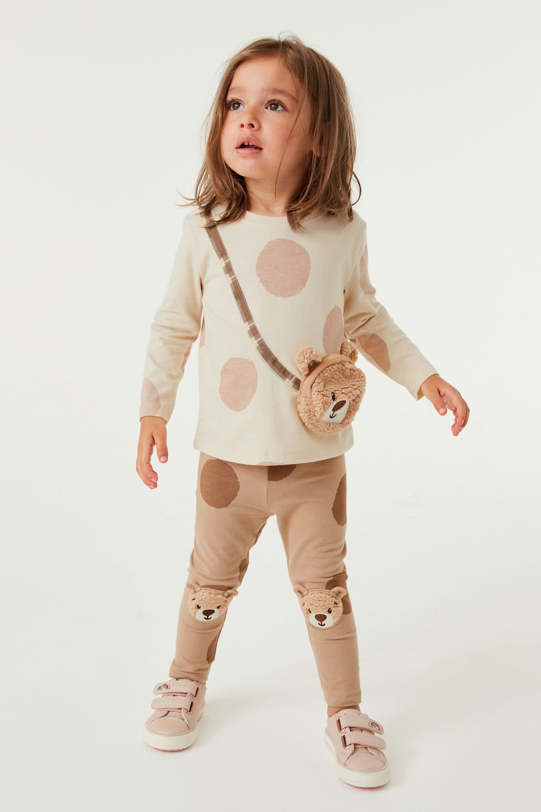 Brown Bear Embroidered Leggings (3mths-7yrs)