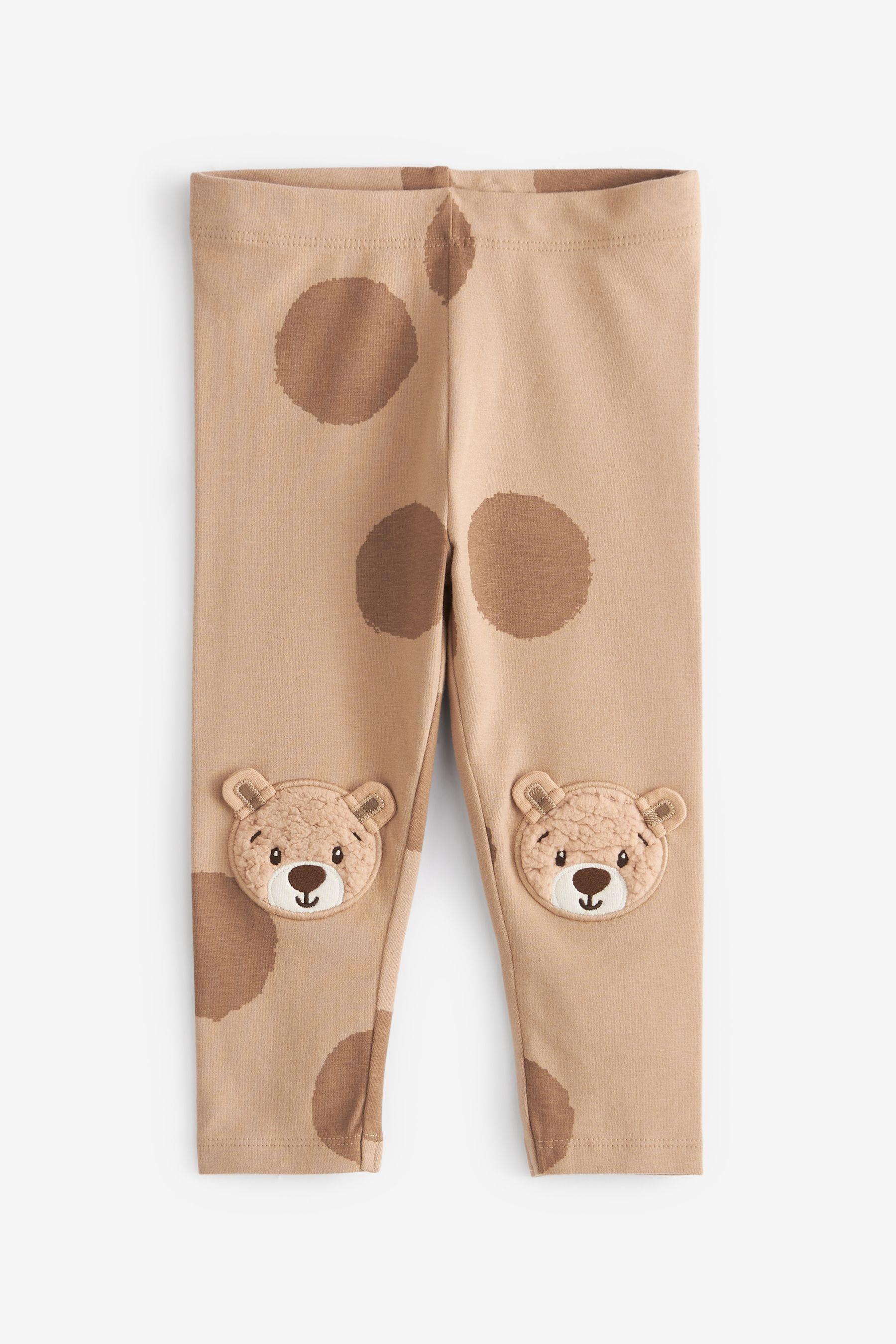 Brown Bear Embroidered Leggings (3mths-7yrs)