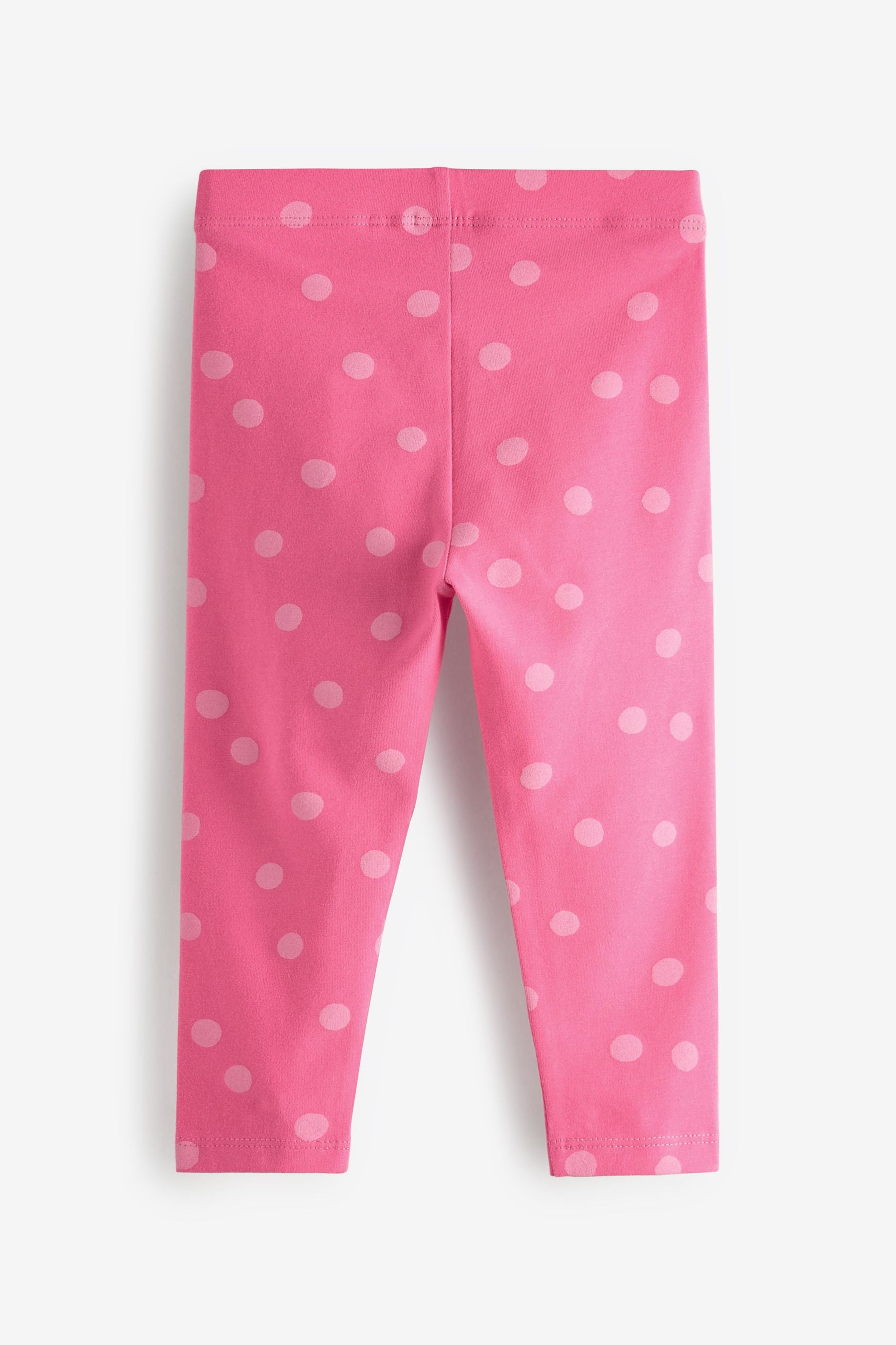 Bright Pink Ladybird Embroidered Leggings (3mths-7yrs)