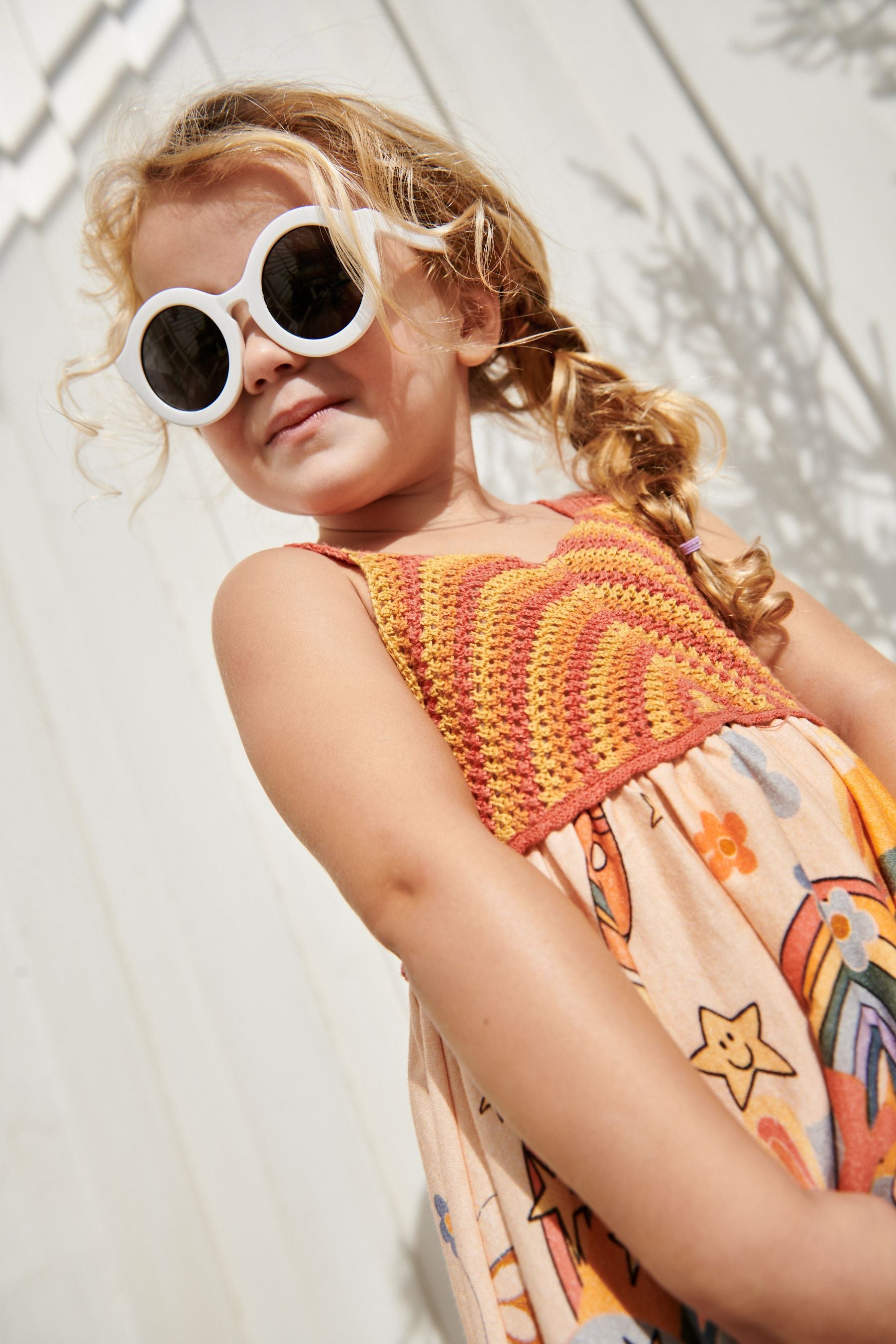 Orange Retro Crochet Sun Dress (3mths-7yrs)