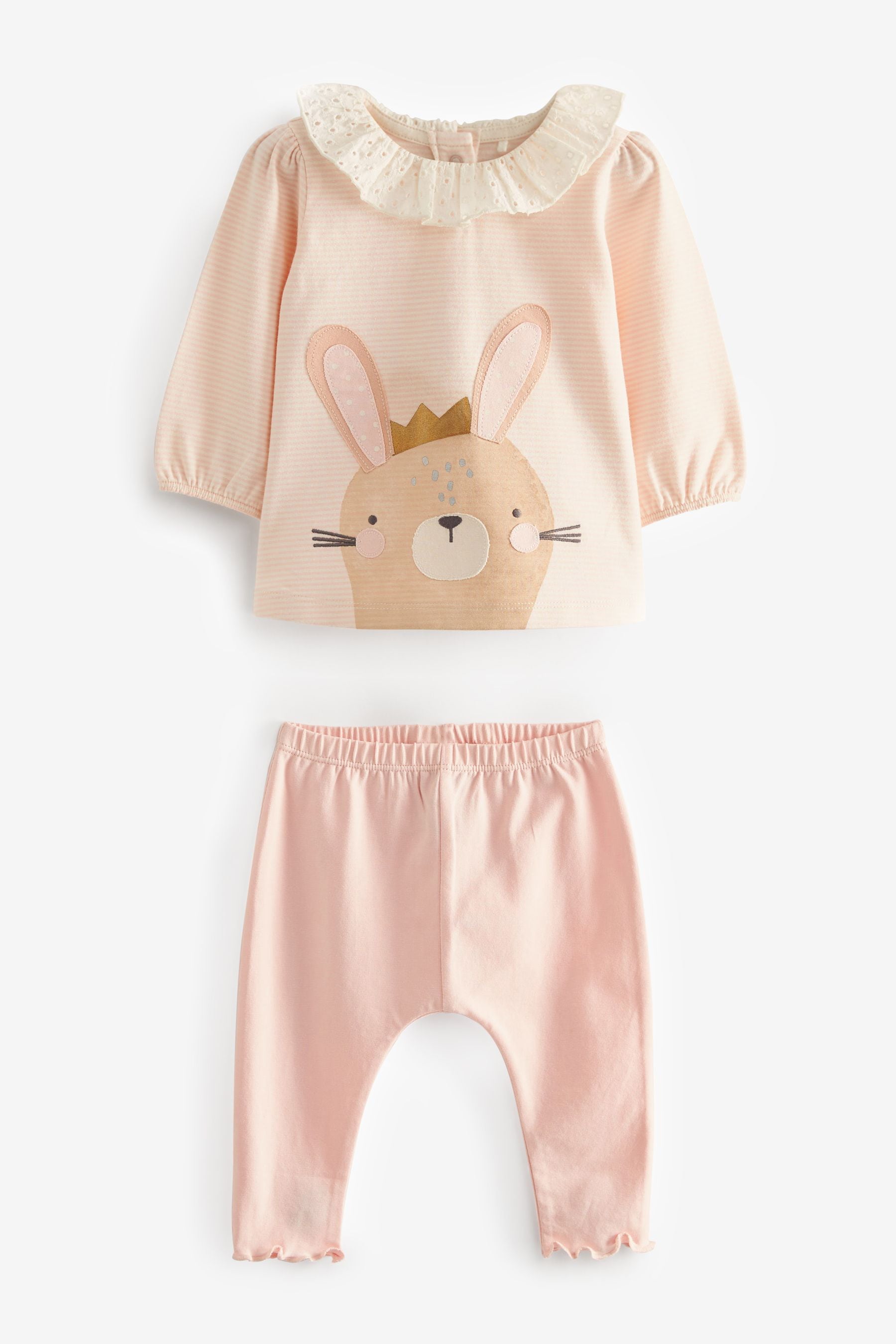 Pink Bunny Baby T-Shirt And Leggings 2 Piece Set