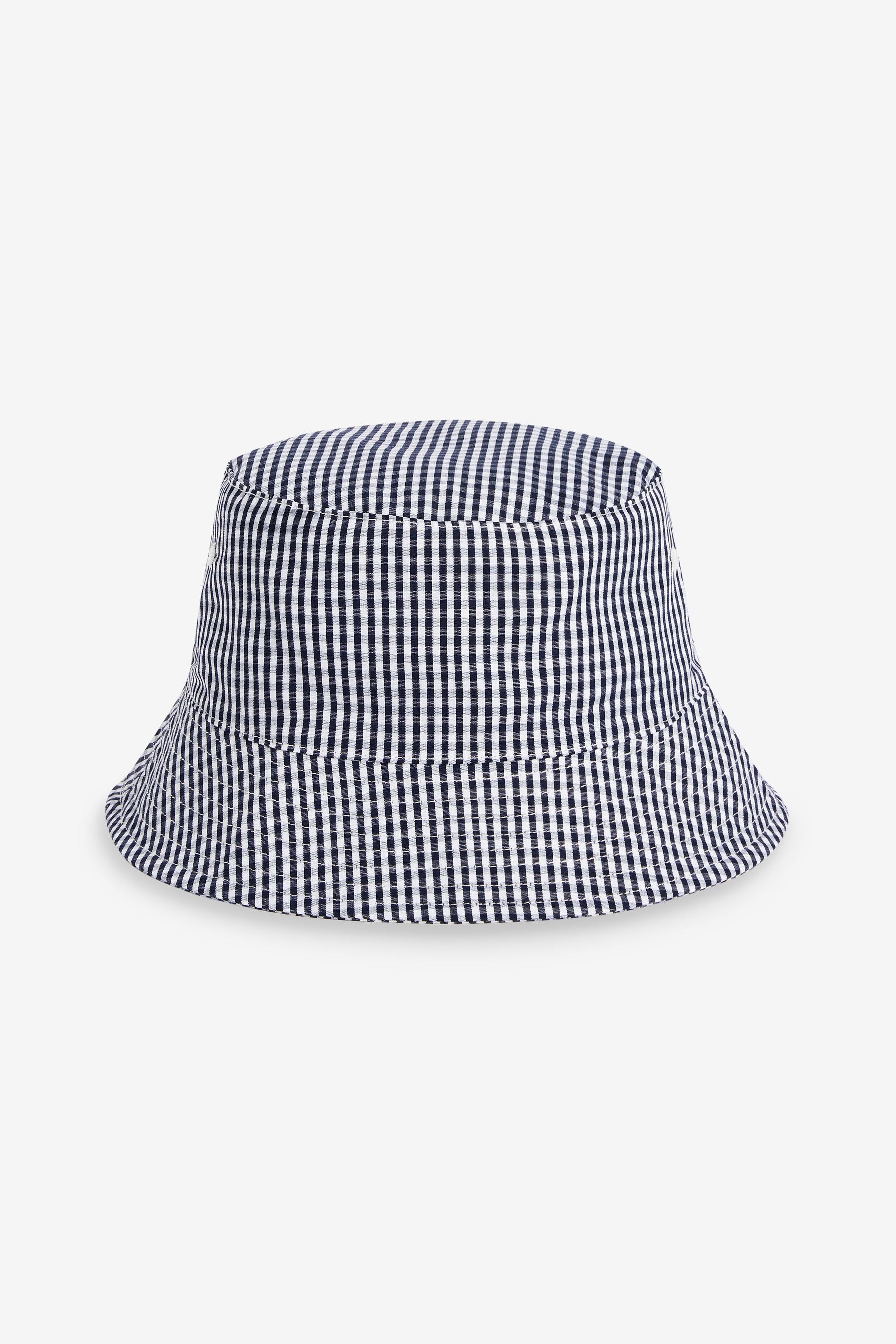 Navy Blue Gingham Bucket Hat (3-16yrs)