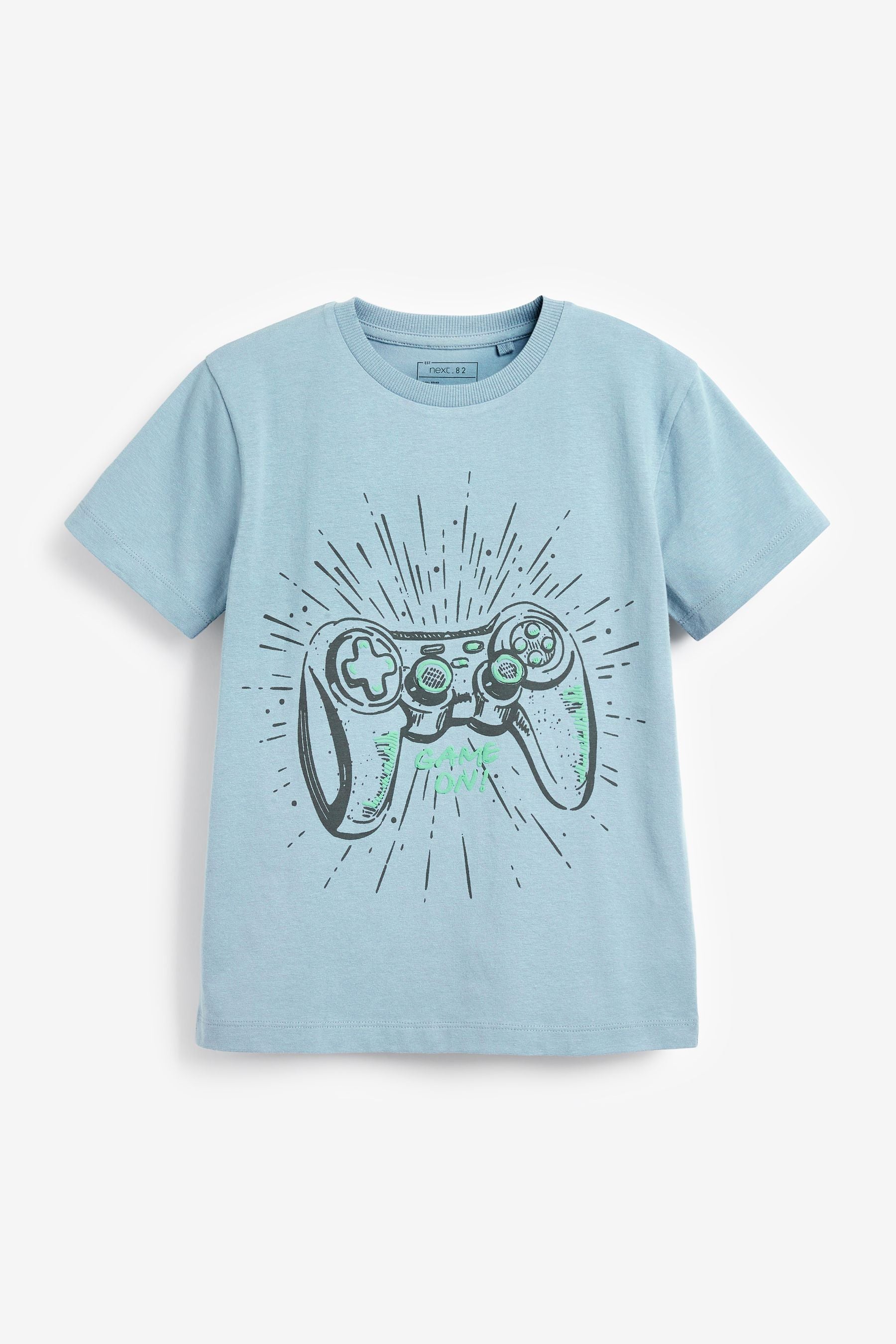 Light Blue Gamer Short Sleeve Graphic T-Shirt (3-16yrs)