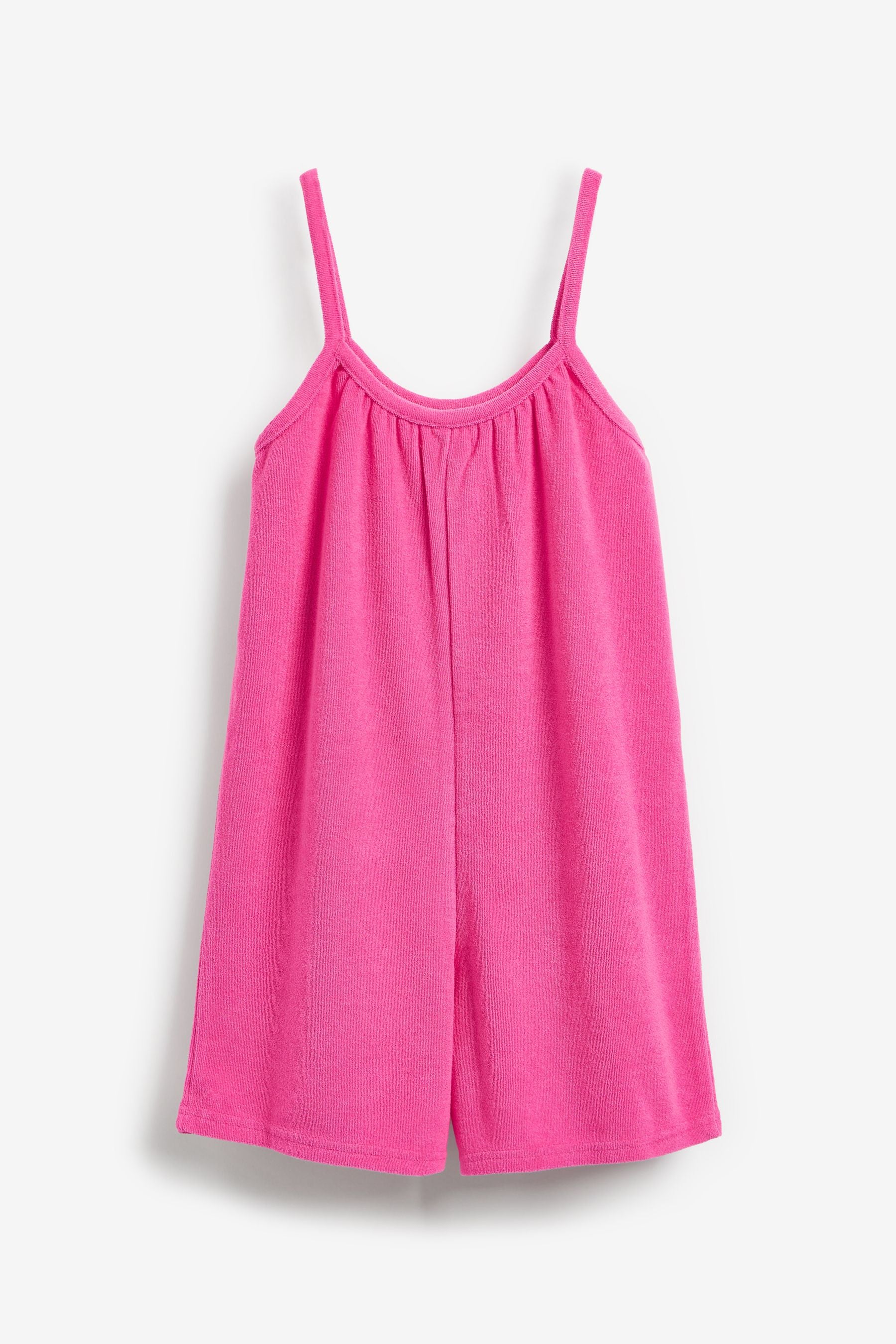 Bright Pink Towelling Playsuit