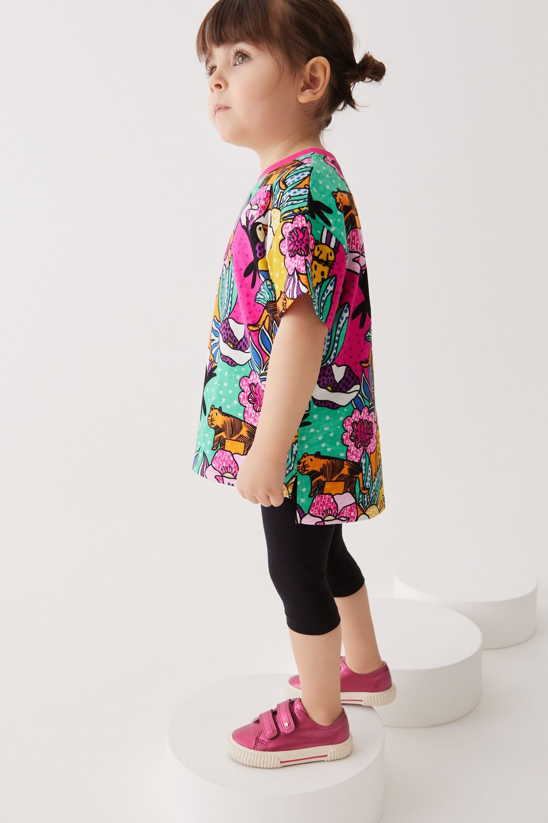 Pink Tropical Longline T-Shirt (3mths-7yrs)