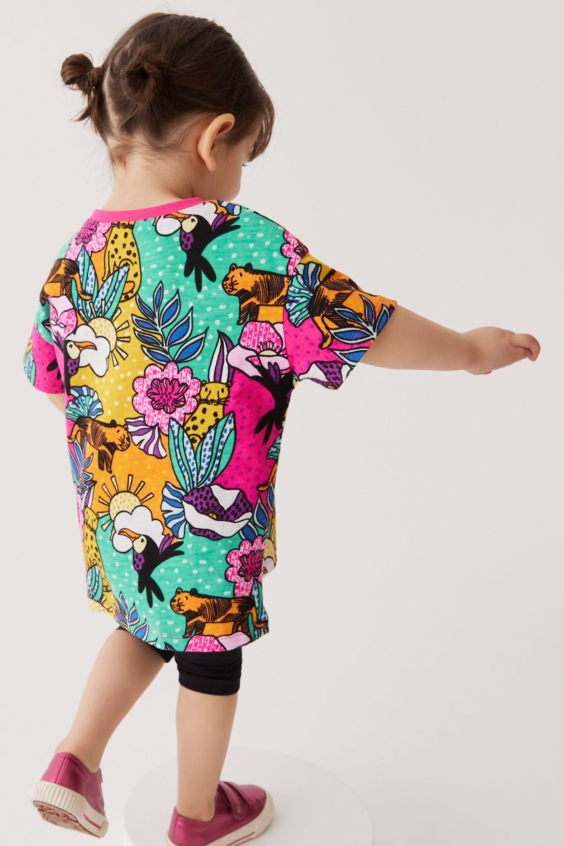 Pink Tropical Longline T-Shirt (3mths-7yrs)