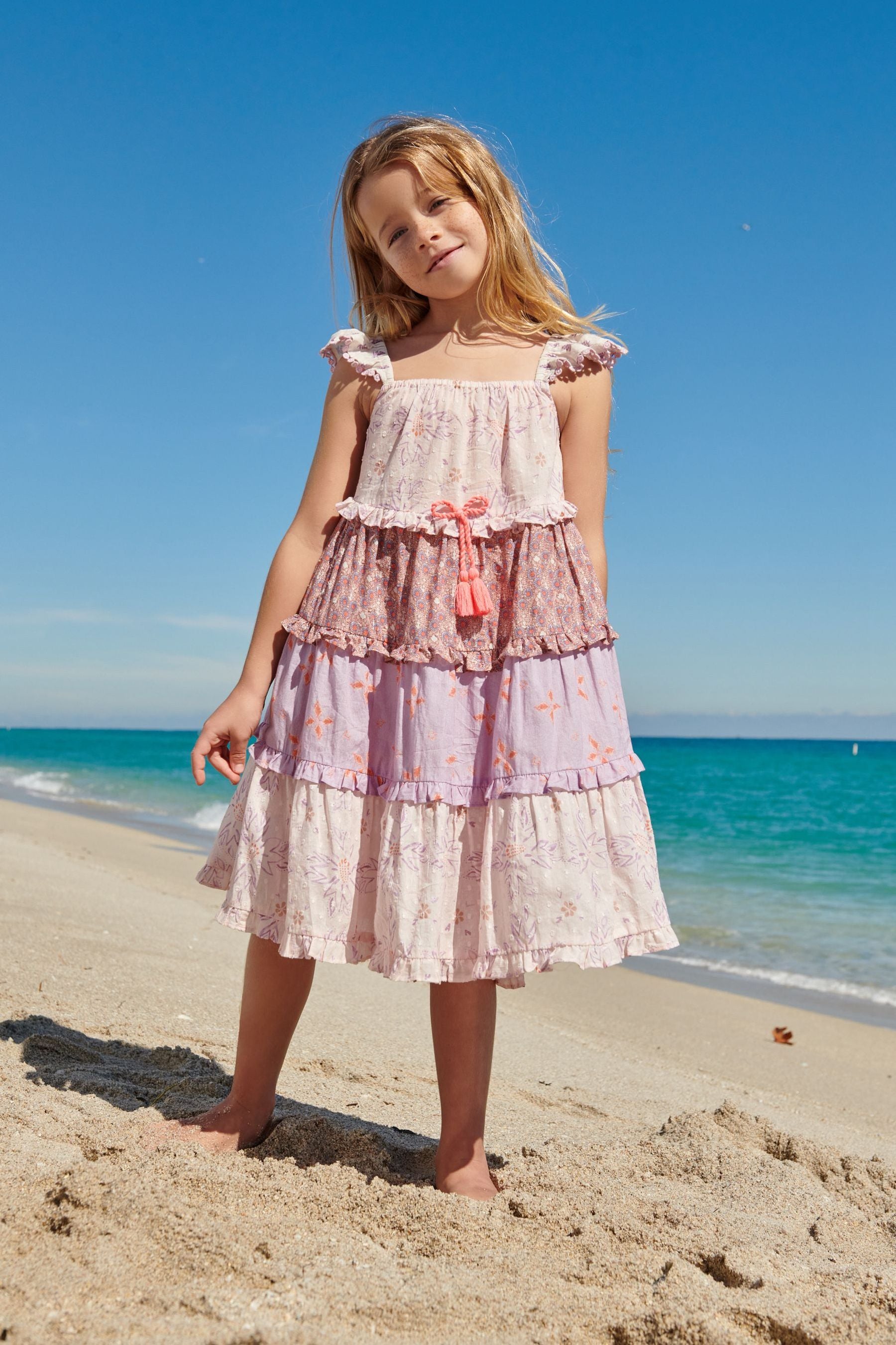 Lilac Purple Tiered Maxi Dress (3-16yrs)