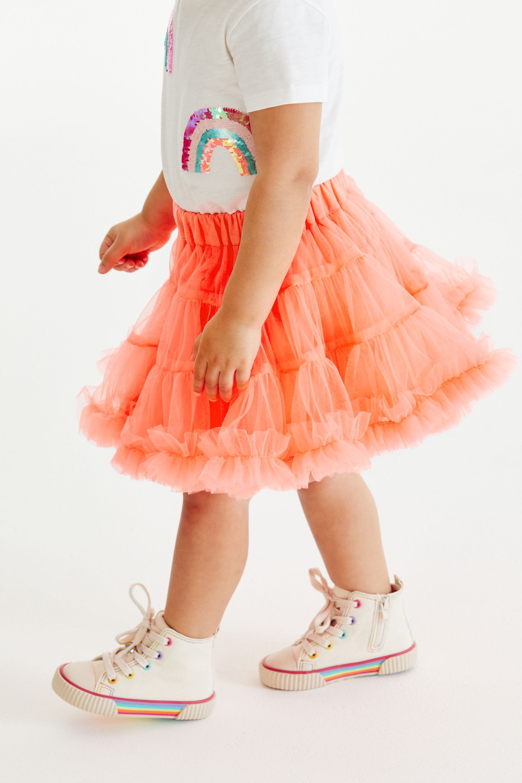 Fluro Pink Ruffle Tutu Skirt (3mths-7yrs)