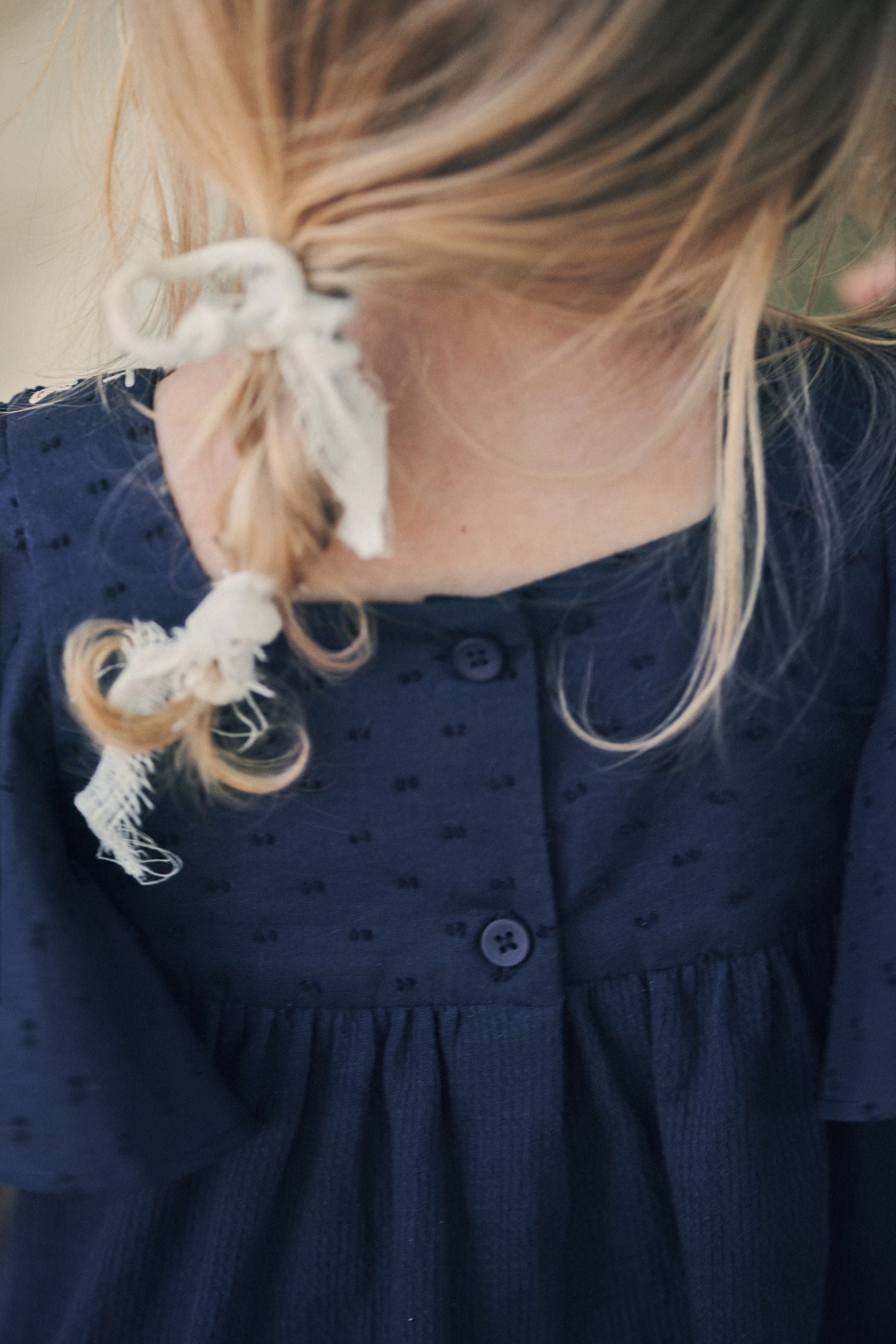 Navy Blue Jersey Tassel Blouse (3mths-7yrs)