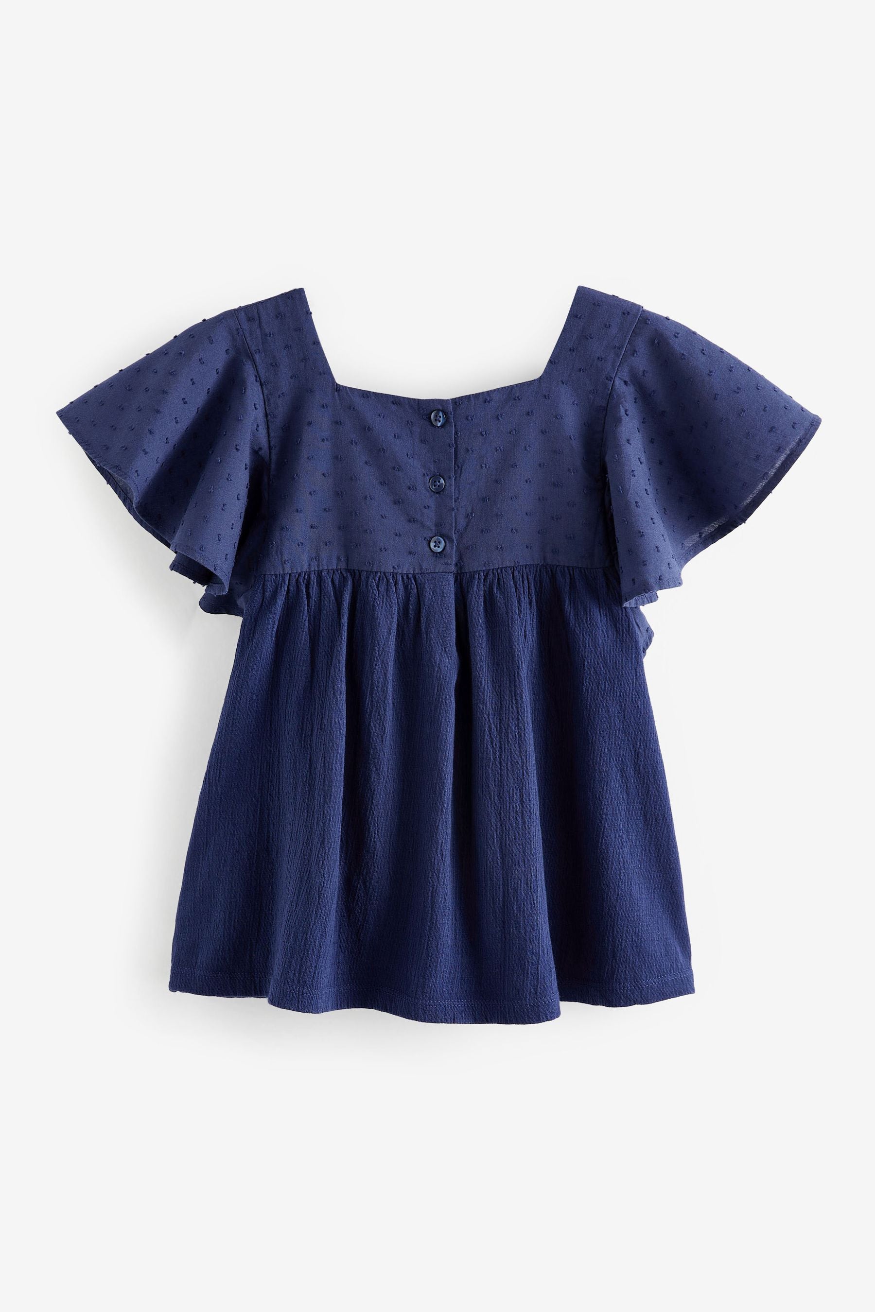 Navy Blue Jersey Tassel Blouse (3mths-7yrs)