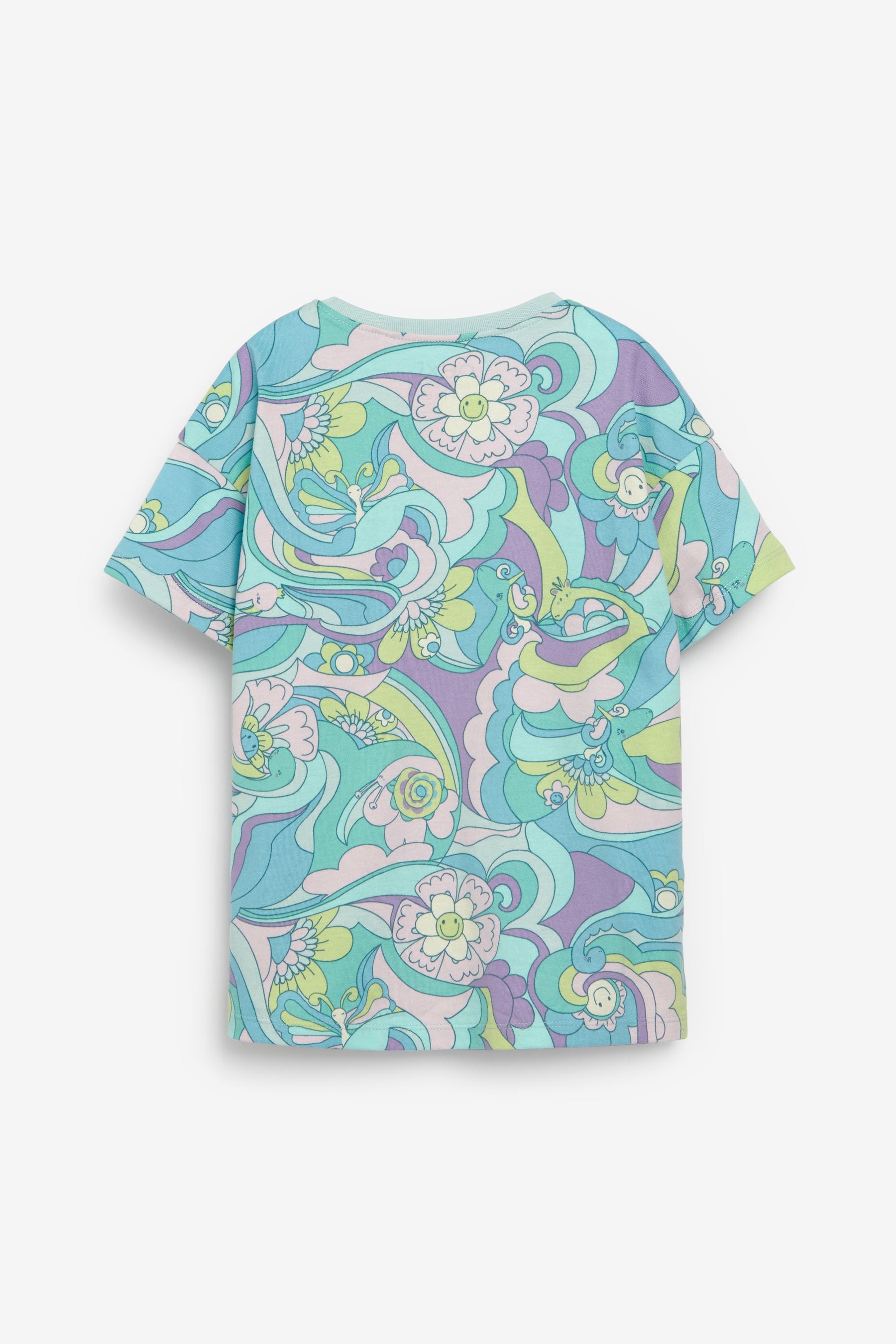 Green/Purple Wavy Longline T-Shirt (3mths-7yrs)