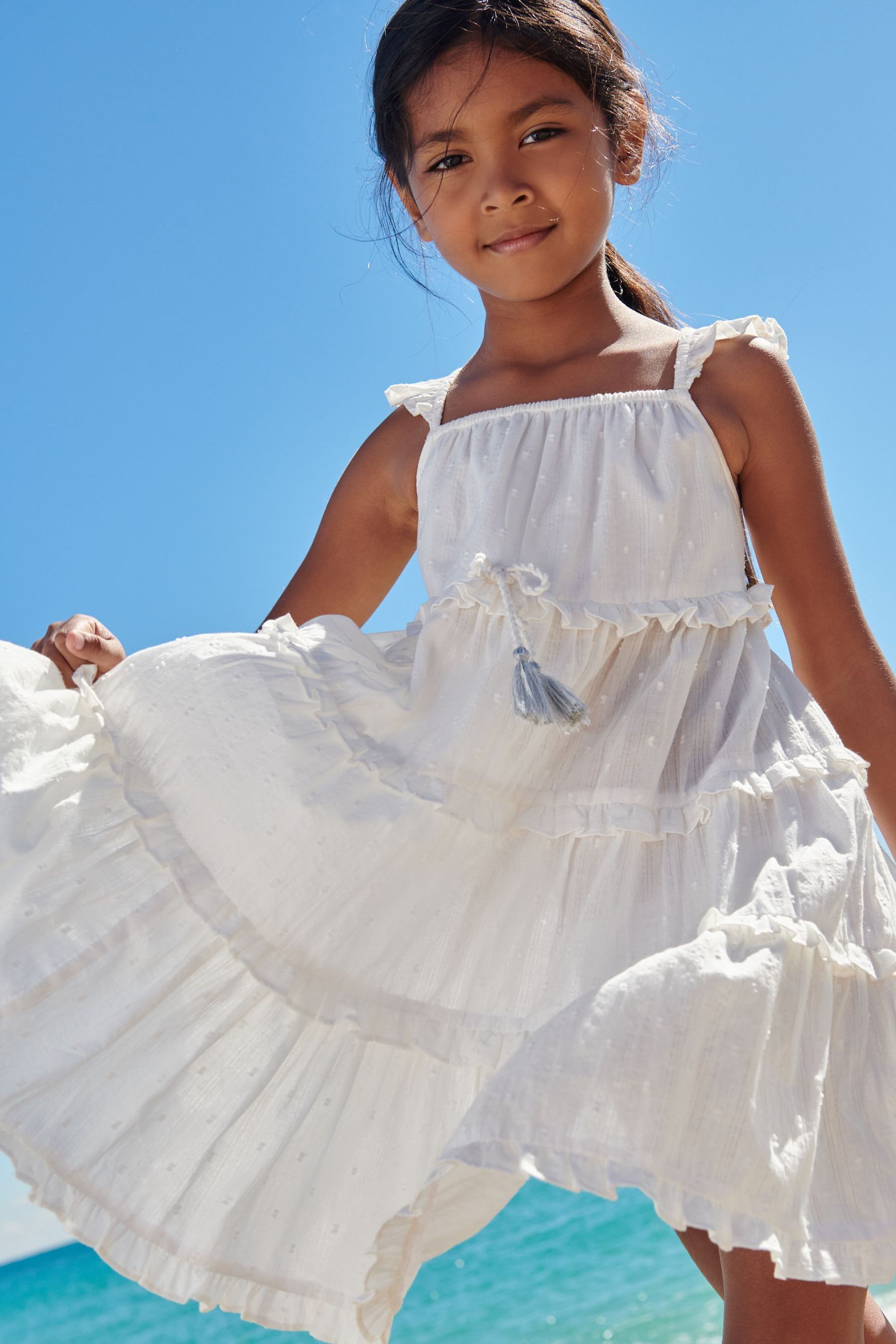 White Tiered Maxi Dress (3-16yrs)