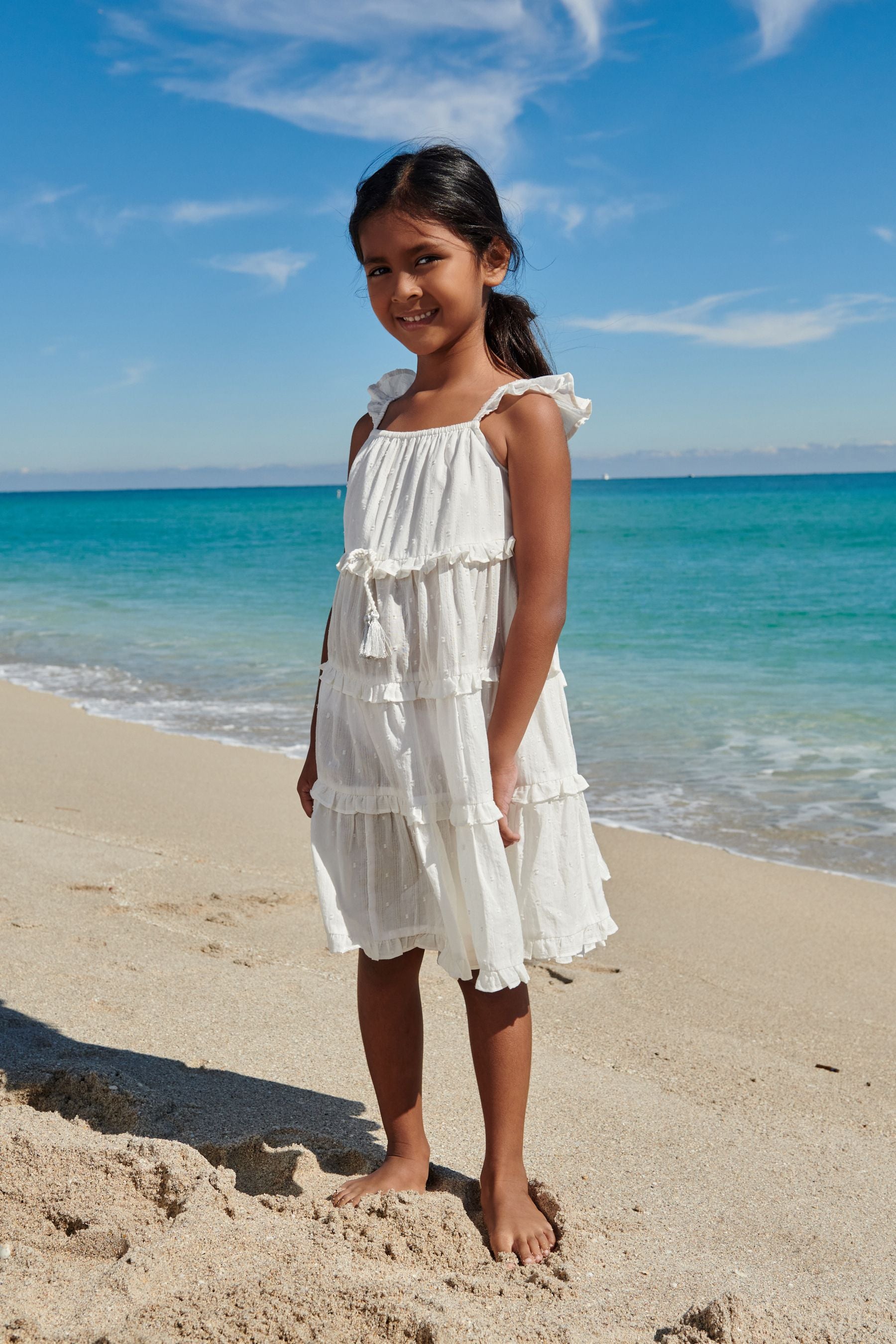 White Tiered Maxi Dress (3-16yrs)