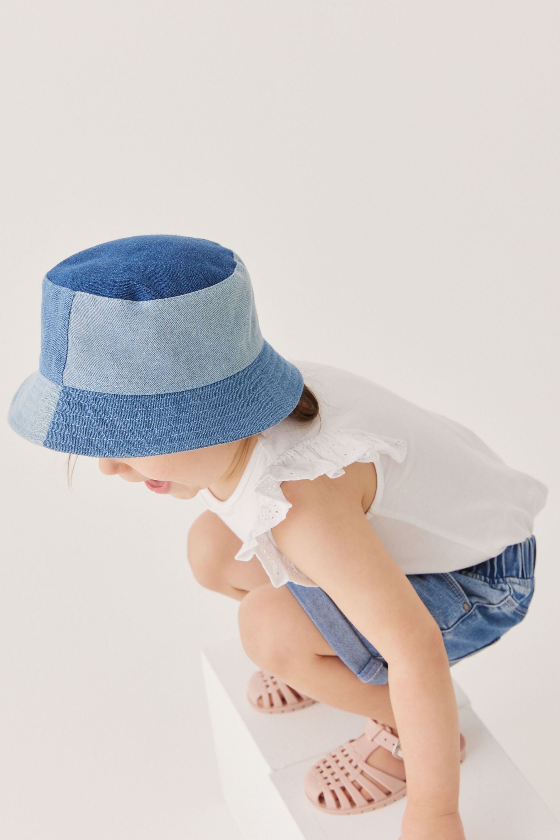 Denim Patchwork Bucket Hat (3mths-6yrs)