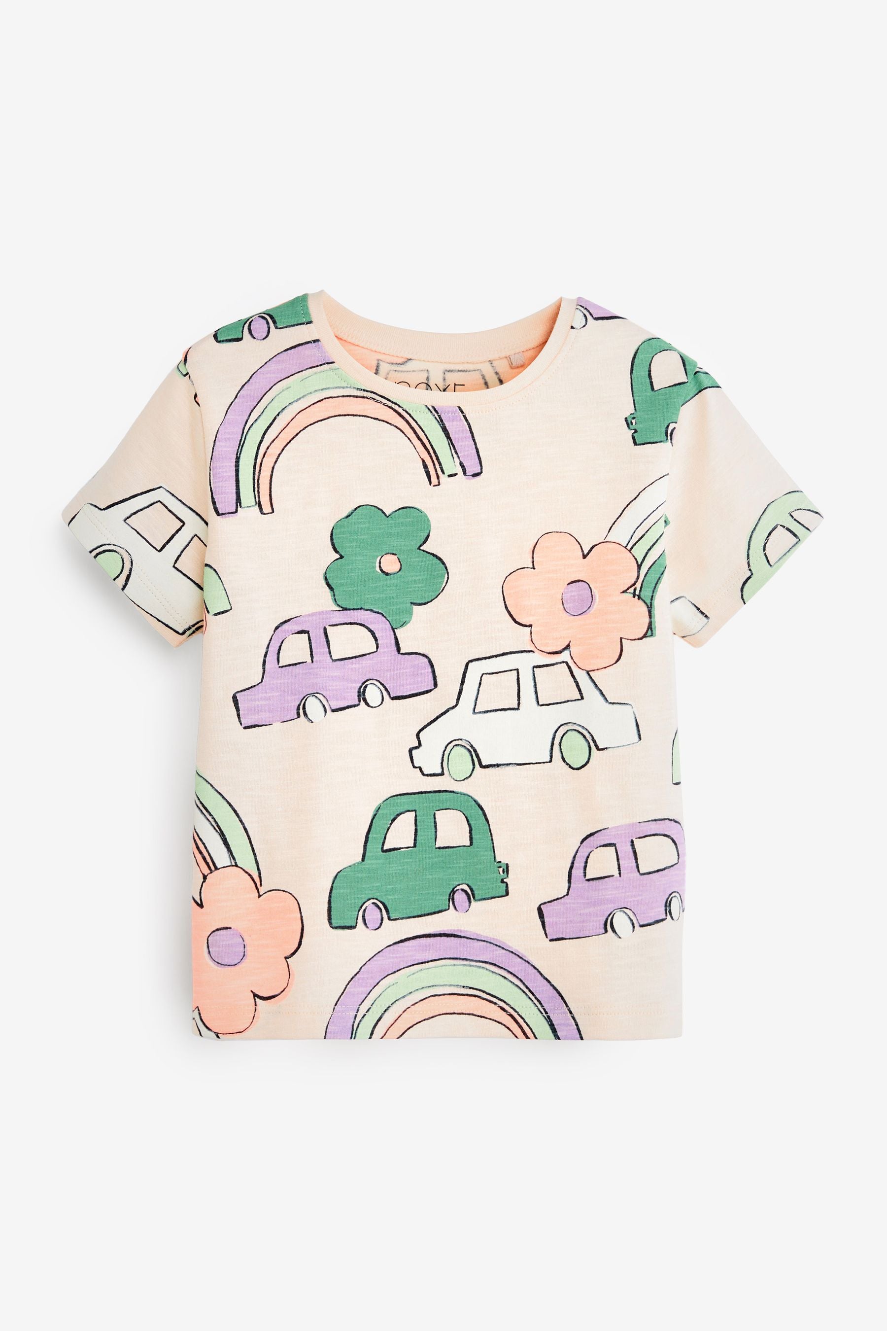 Lilac Purple/Green Cars 3 Pack T-Shirts (3mths-7yrs)