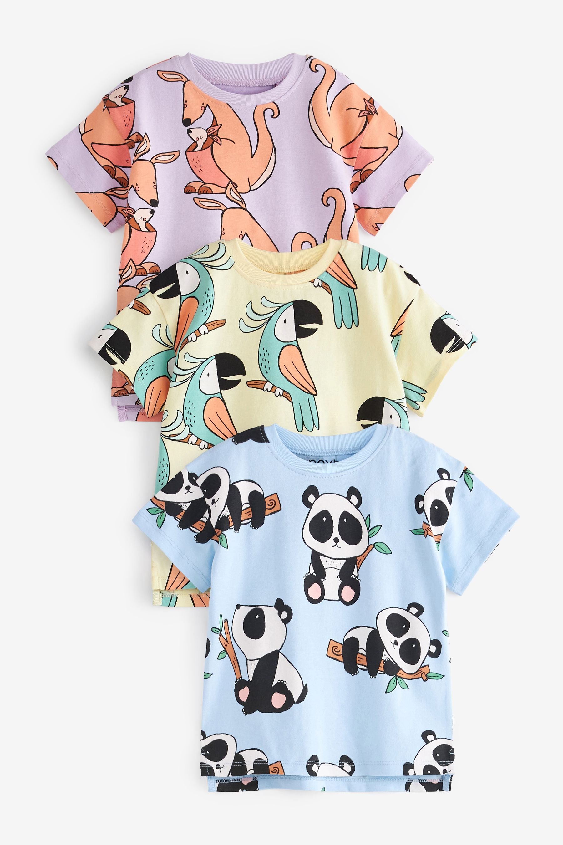 Multi Character 3 Pack Oversized Cotton T-Shirts (3mths-7yrs)