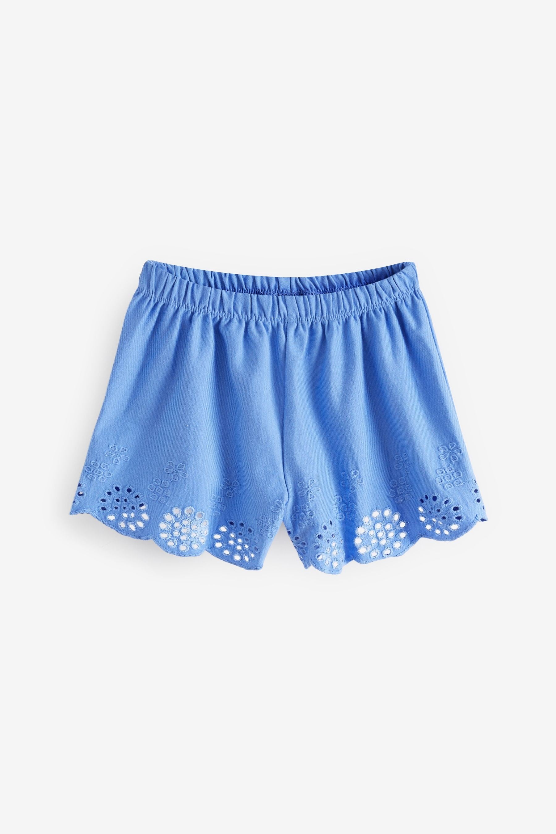 Pink/Blue/Green Jersey Broderie Shorts 3 Pack (3mths-8yrs)