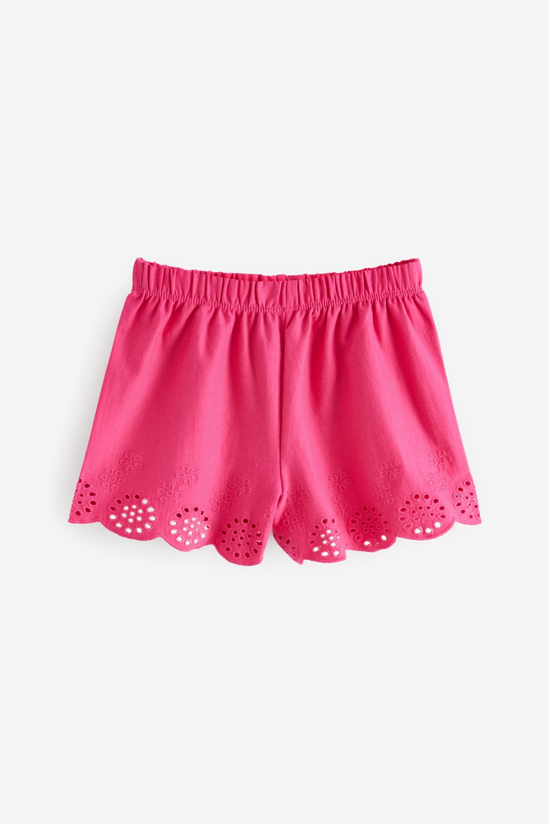 Pink/Blue/Green Jersey Broderie Shorts 3 Pack (3mths-8yrs)