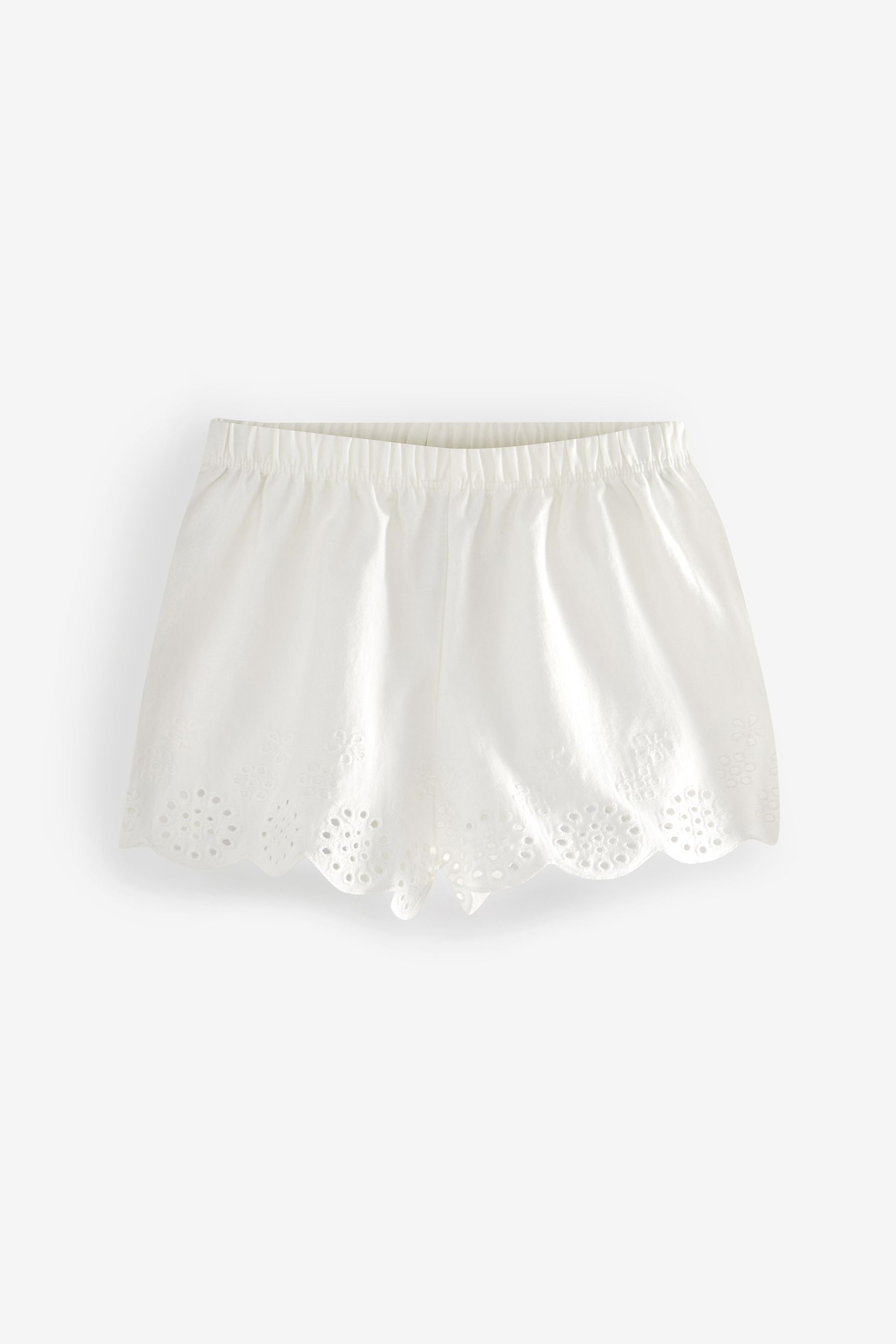 Pink/White 3 Pack Jersey Broderie Shorts (3mths-8yrs)