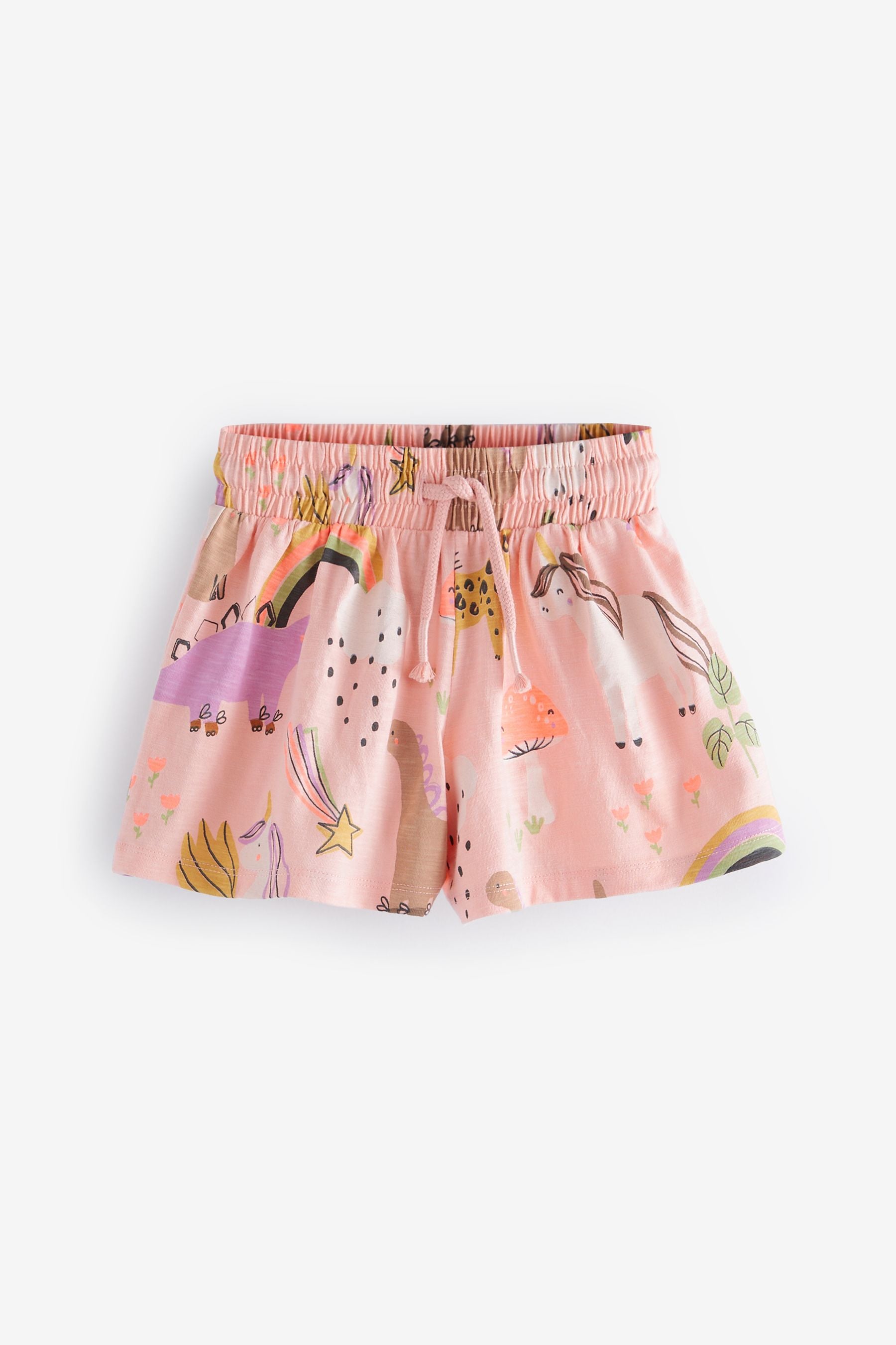 Peach Pink Unicorn 3 Pack Jersey Shorts (3mths-7yrs)