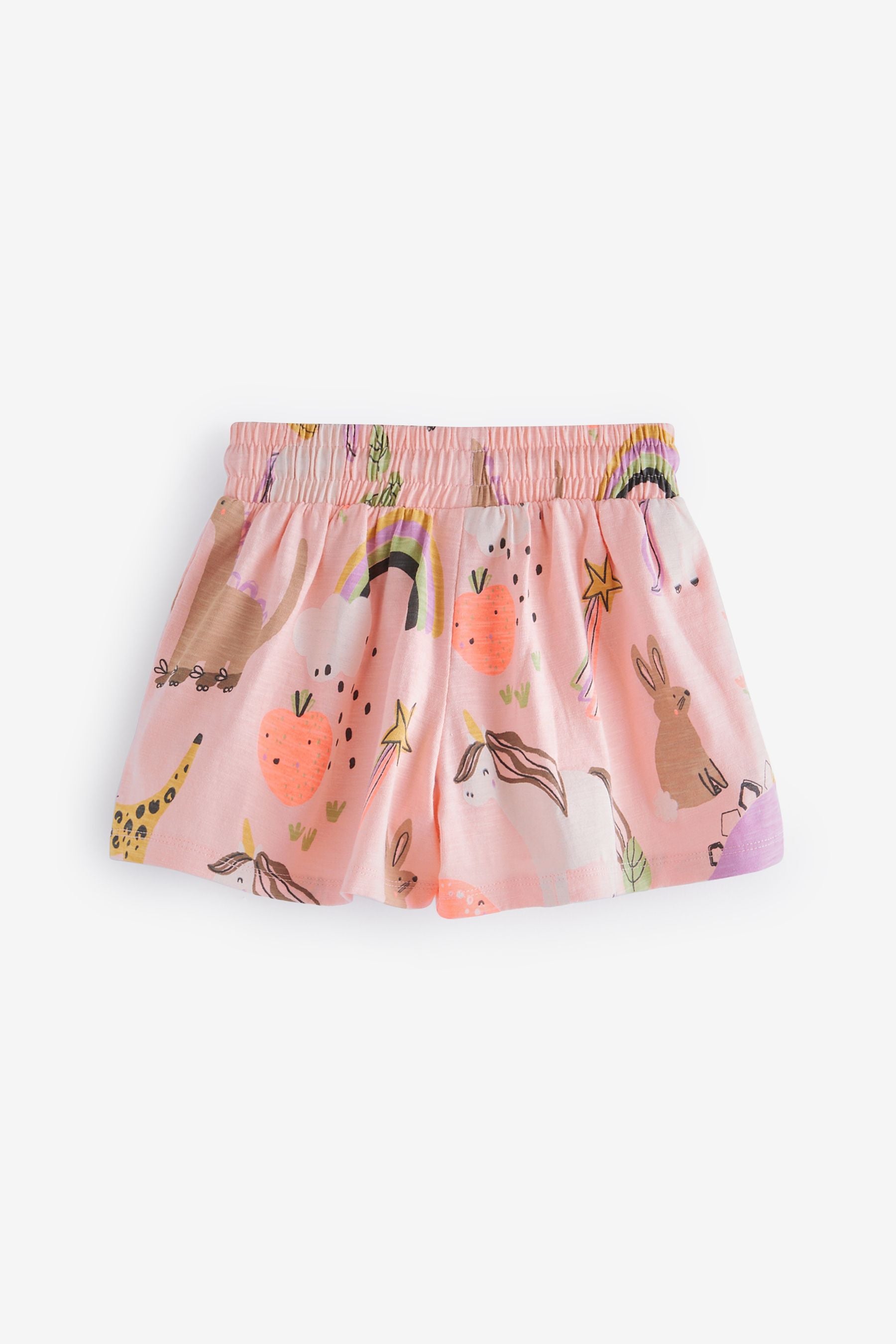 Peach Pink Unicorn 3 Pack Jersey Shorts (3mths-7yrs)