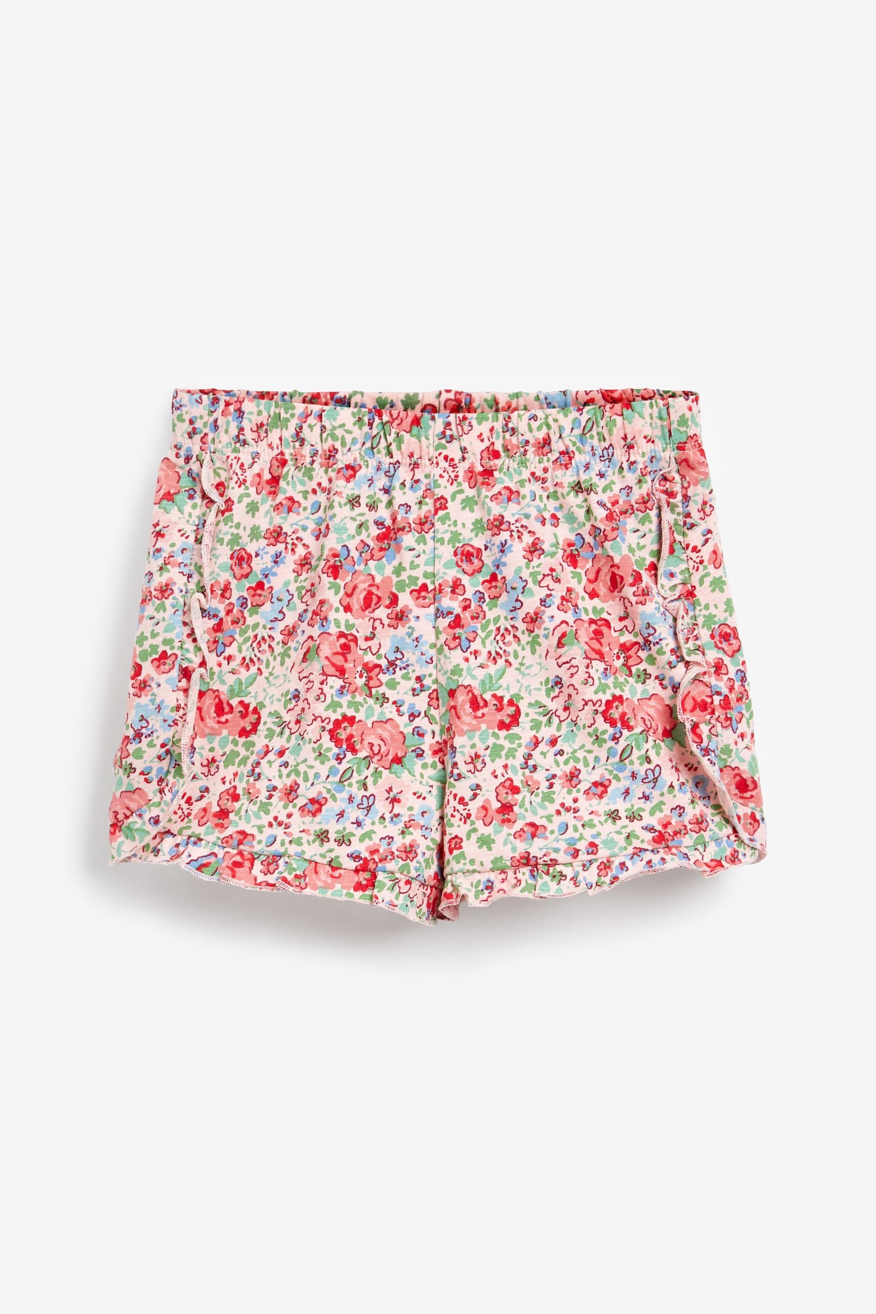 Pink/Red Floral 5 Pack Jersey Shorts (3mths-7yrs)