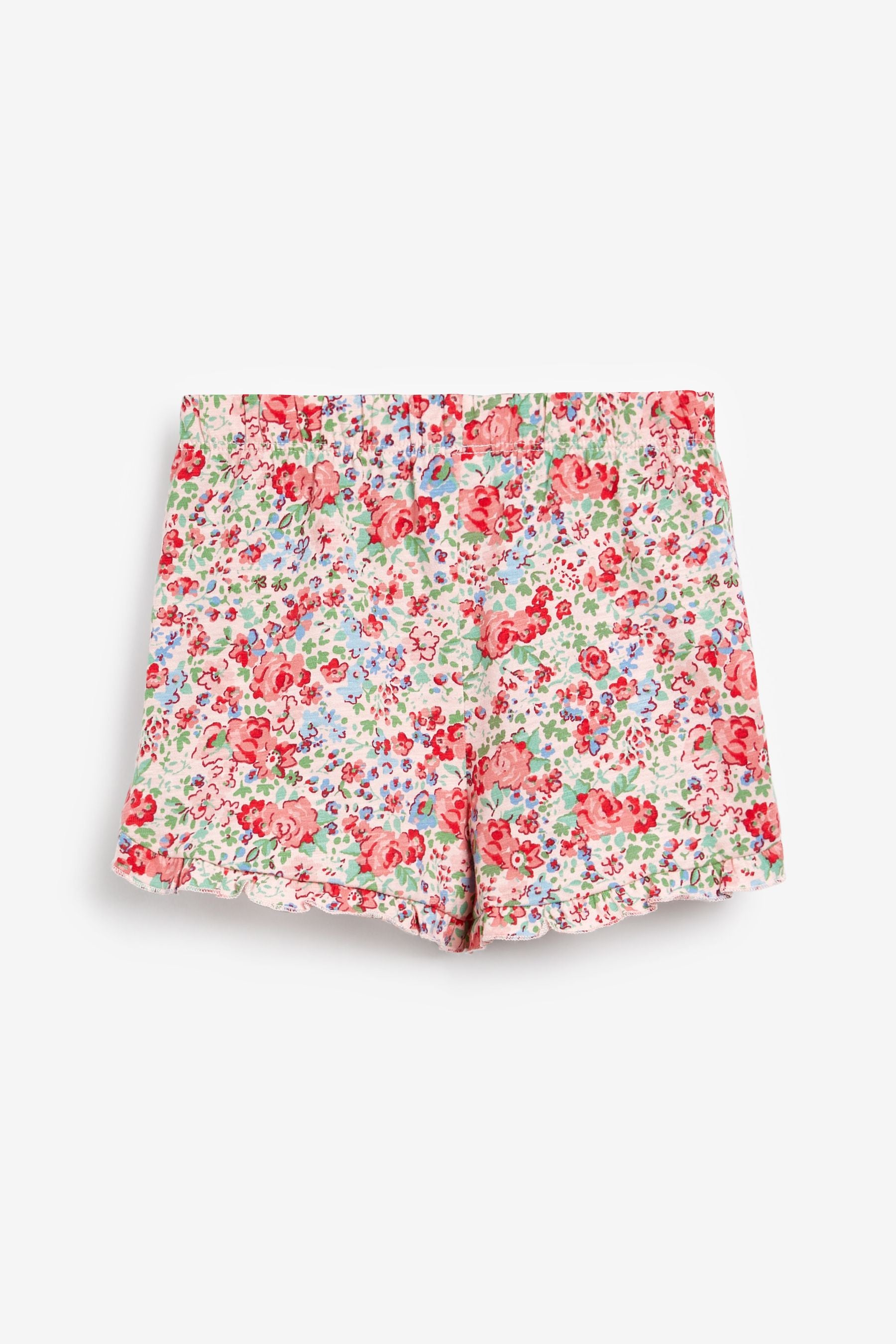 Pink/Red Floral 5 Pack Jersey Shorts (3mths-7yrs)