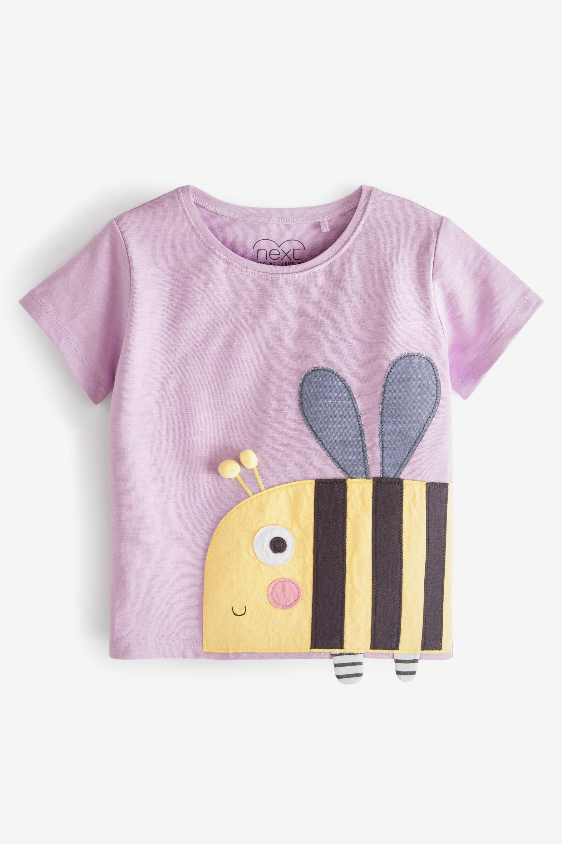 Lilac Purple Bee Appliqu T-Shirt (3mths-7