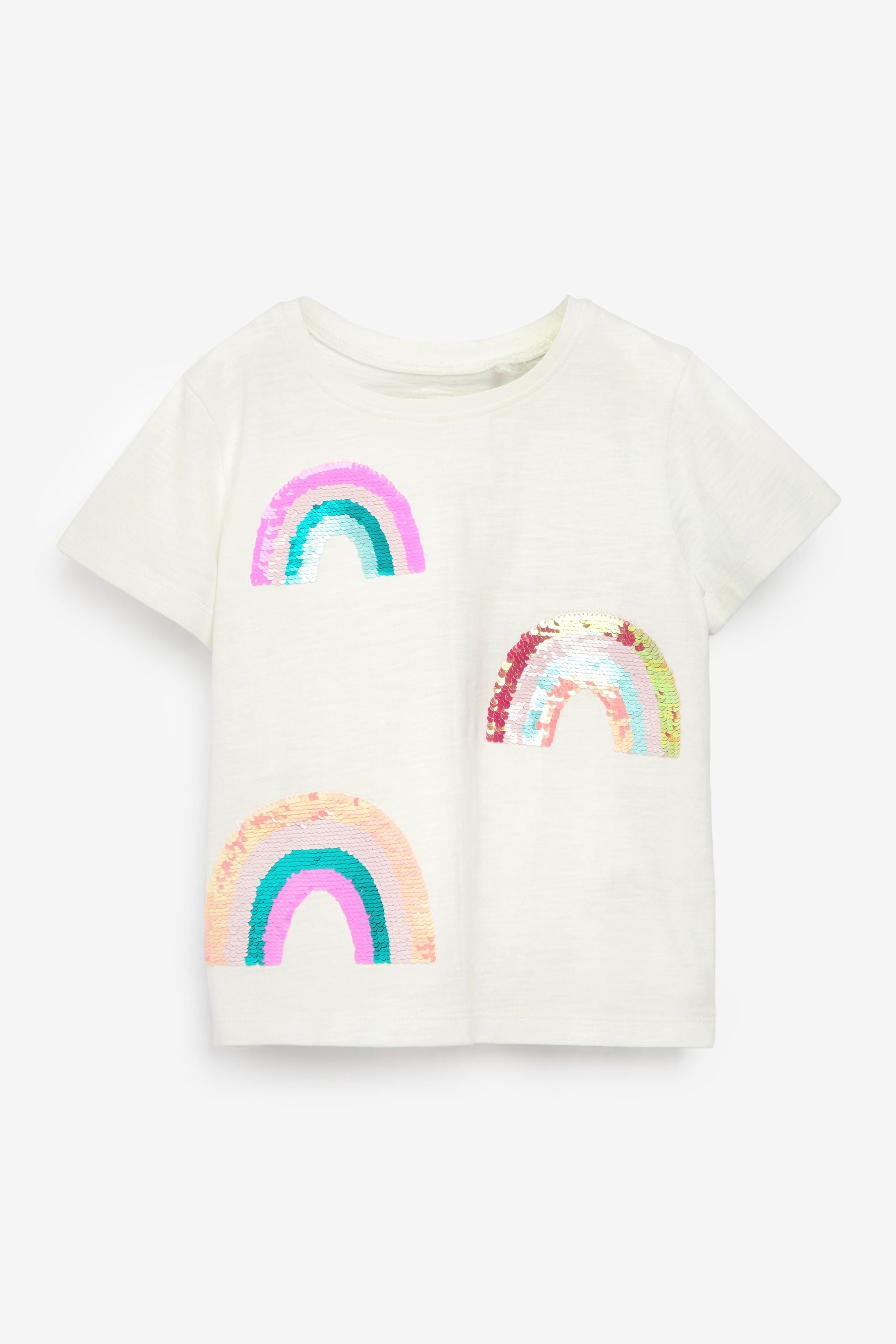 Ecru White Rainbows Embroidered T-Shirt (3mths-7yrs)