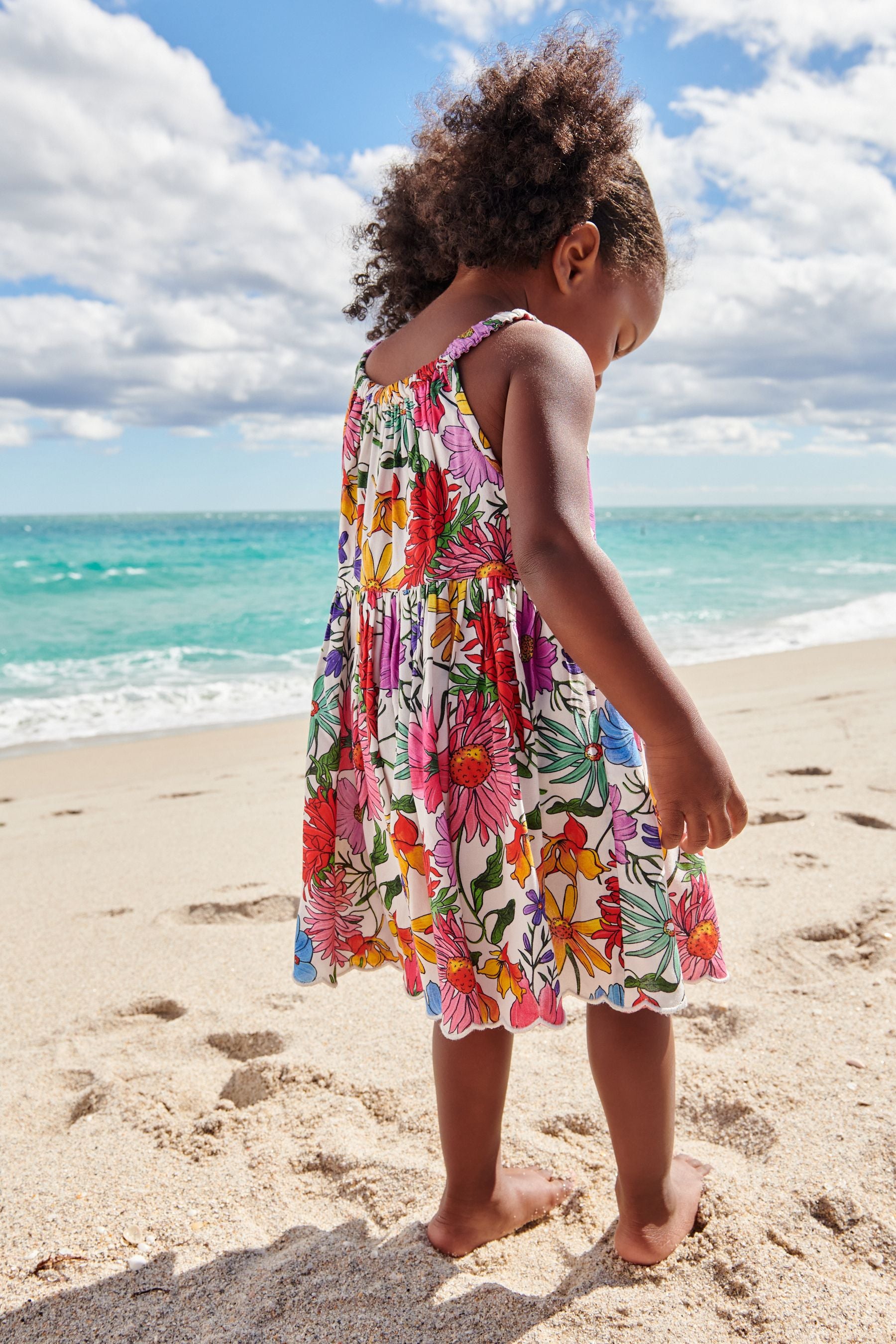 Bright Pink Floral Printed Sundress (3mths-8yrs)