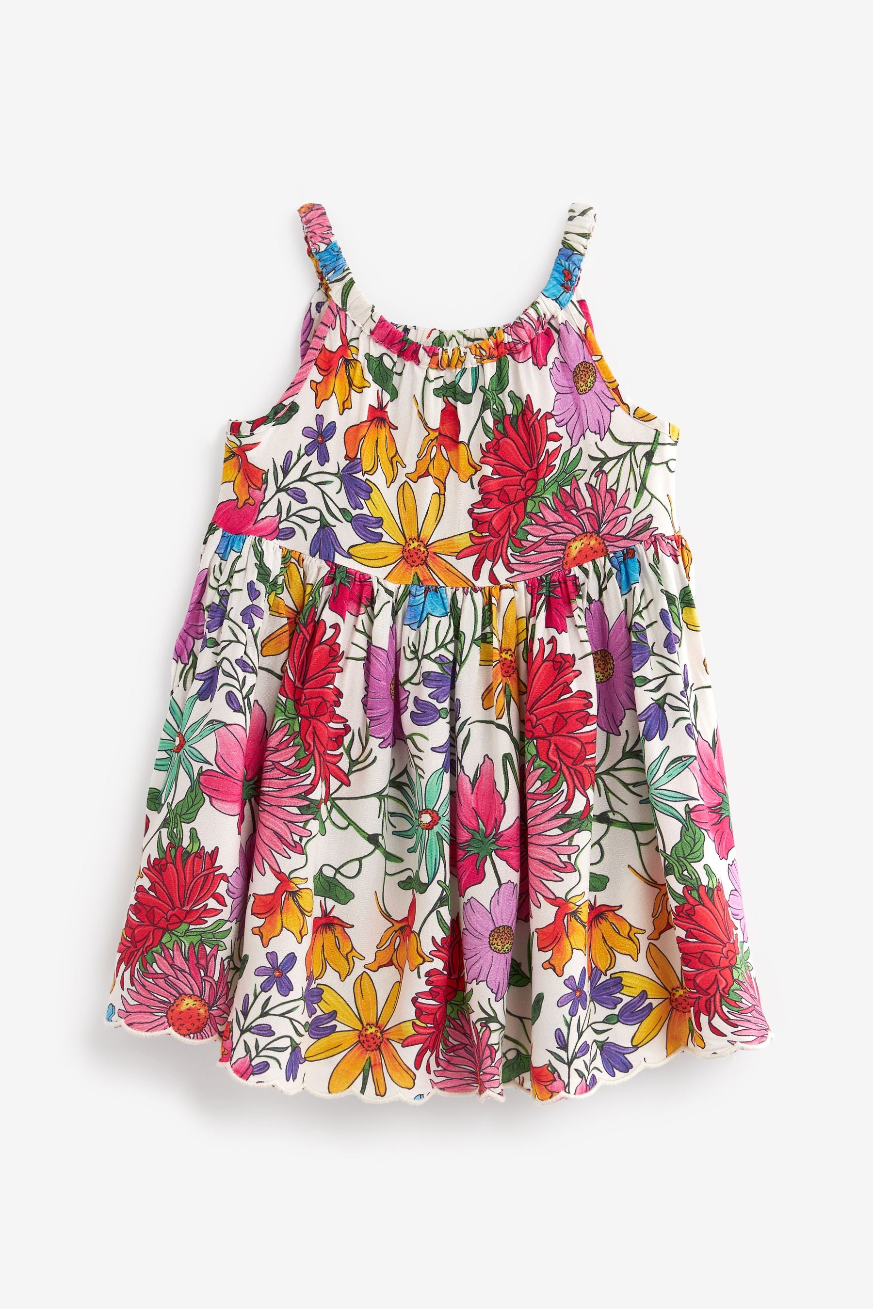 Bright Pink Floral Printed Sundress (3mths-8yrs)