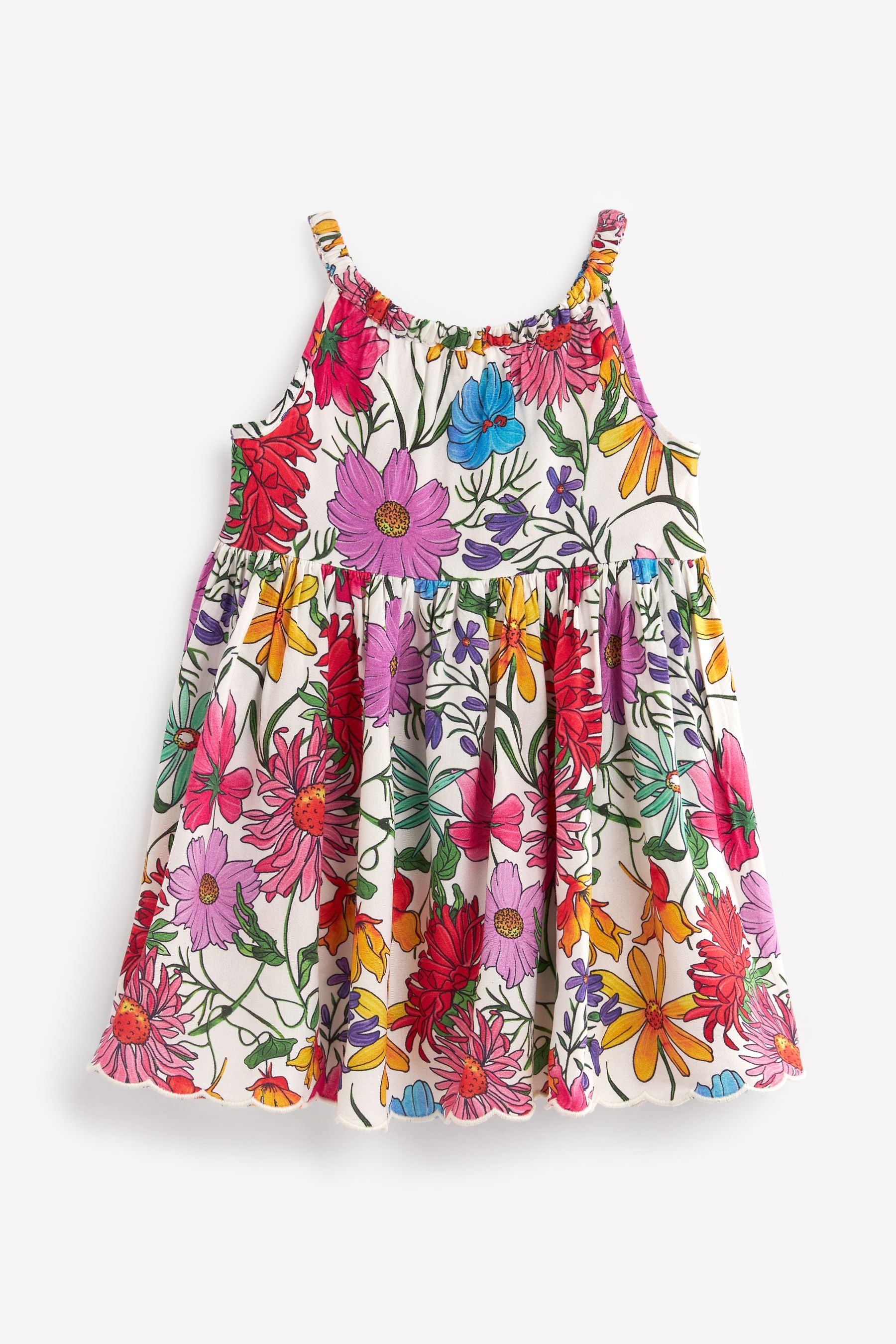 Bright Pink Floral Printed Sundress (3mths-8yrs)