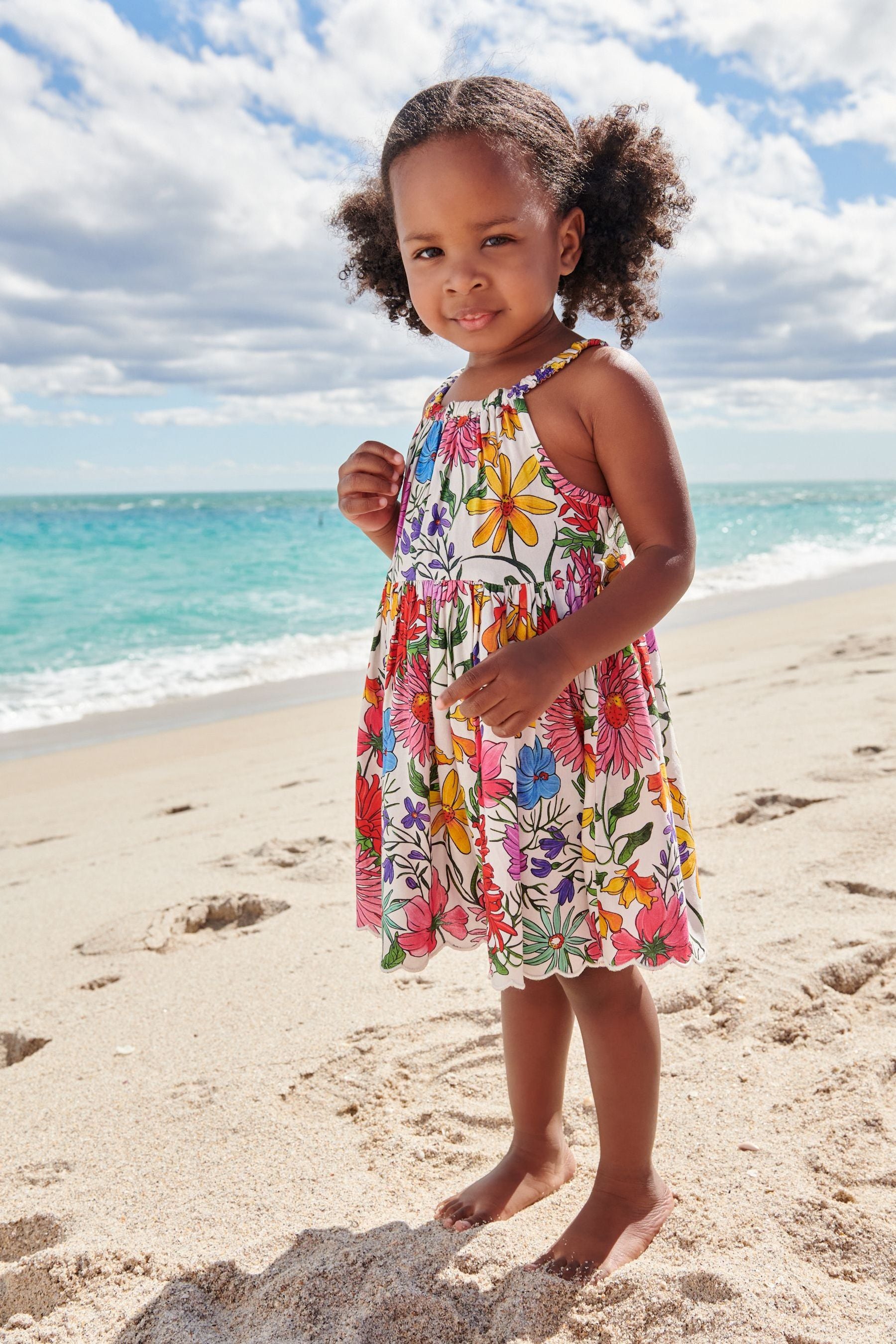 Bright Pink Floral Printed Sundress (3mths-8yrs)