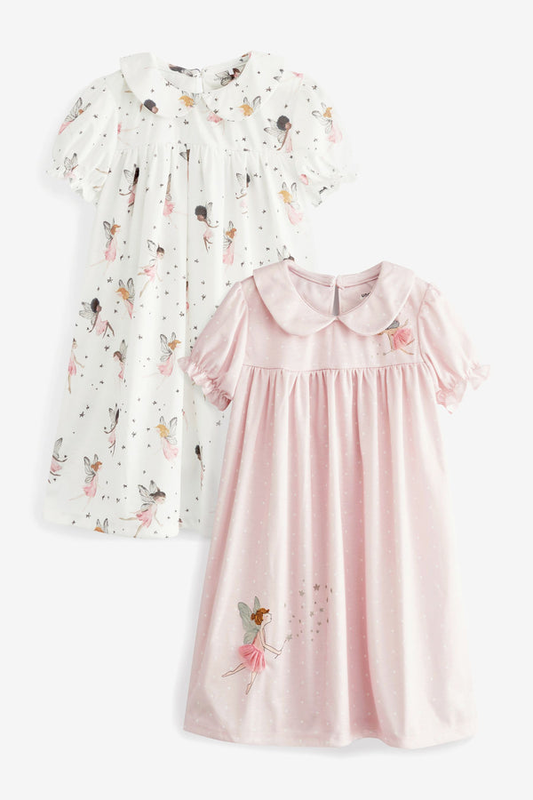 Pink/Cream Fairy 2 Pack Nighties (2-12yrs)