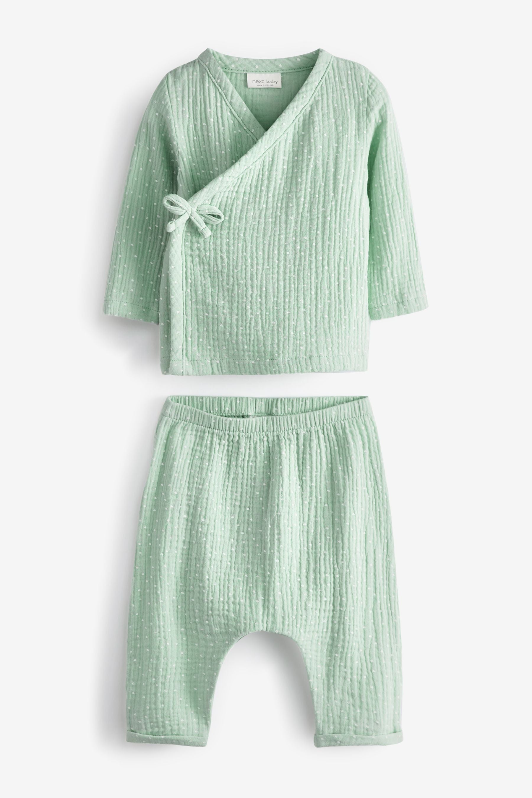 Mint Green Baby 2 Piece Wrap Top And Leggings Set (0-18mths)