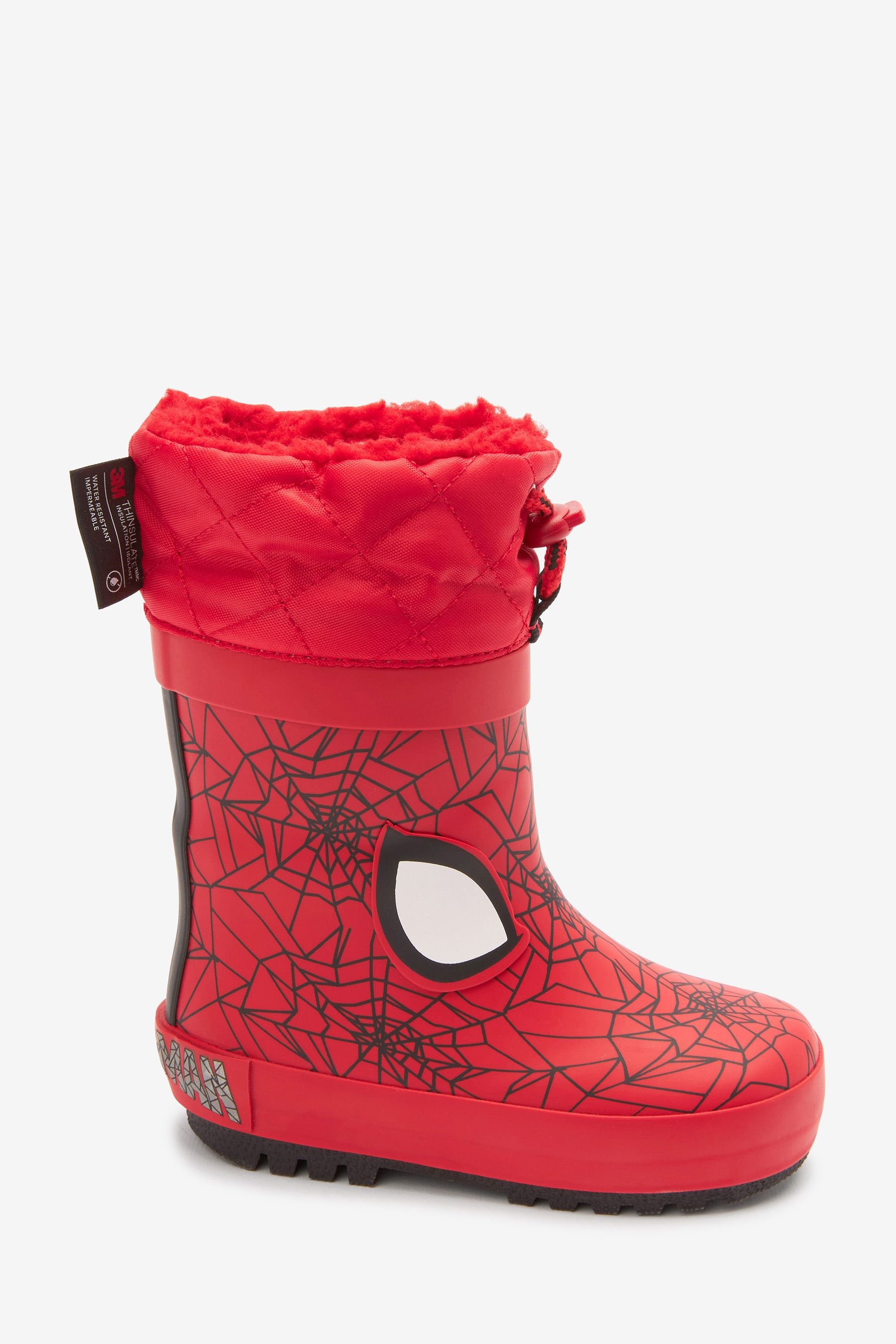 Red Spiderman Marvel Thermal Thinsulate Lined Cuff Wellies