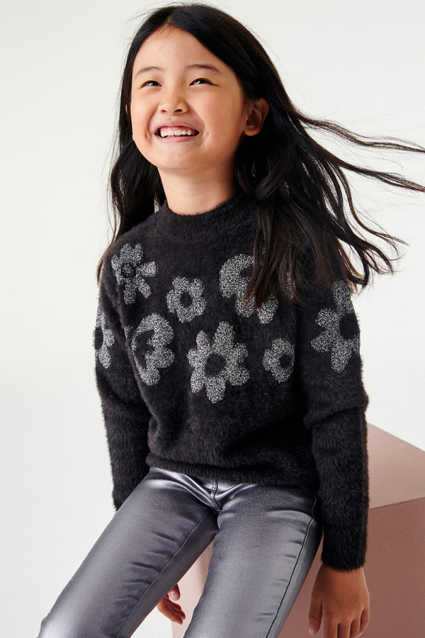 Black Metallic Thread Jumper (3-16yrs)