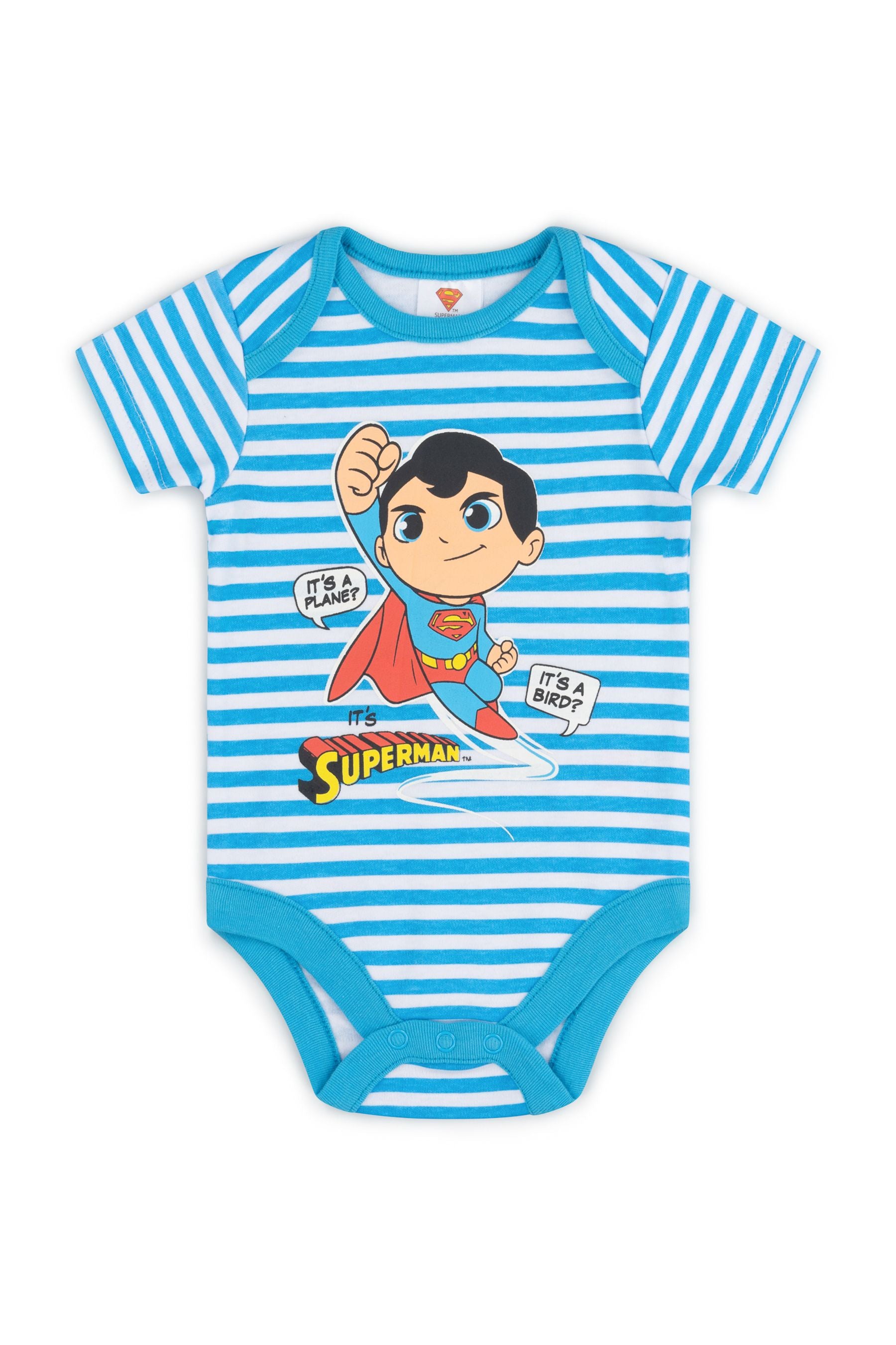 Superman White Sleepsuit, Bodysuit And Bib Set