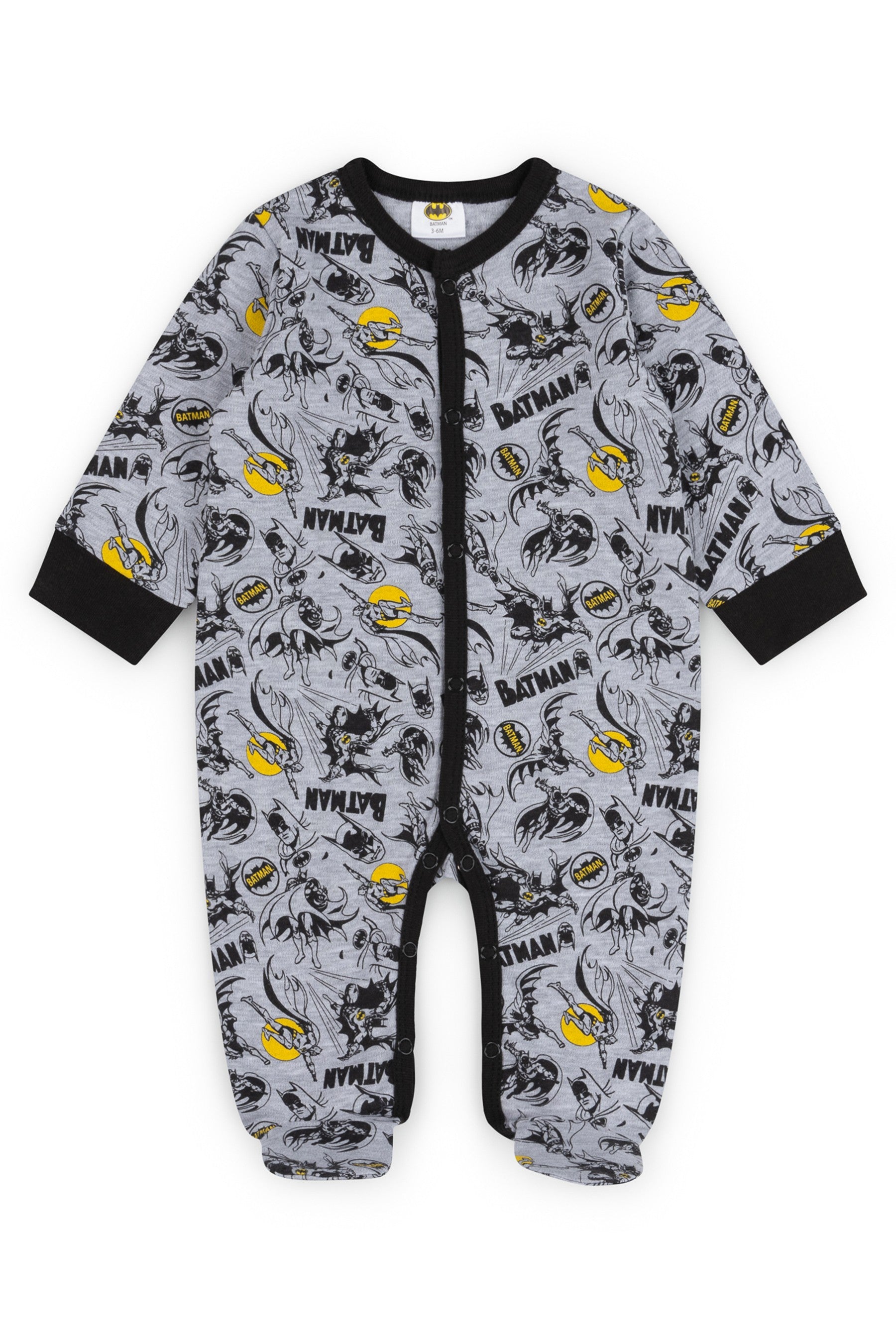 Batman Grey Sleepsuit, Bodysuit And Bib Set