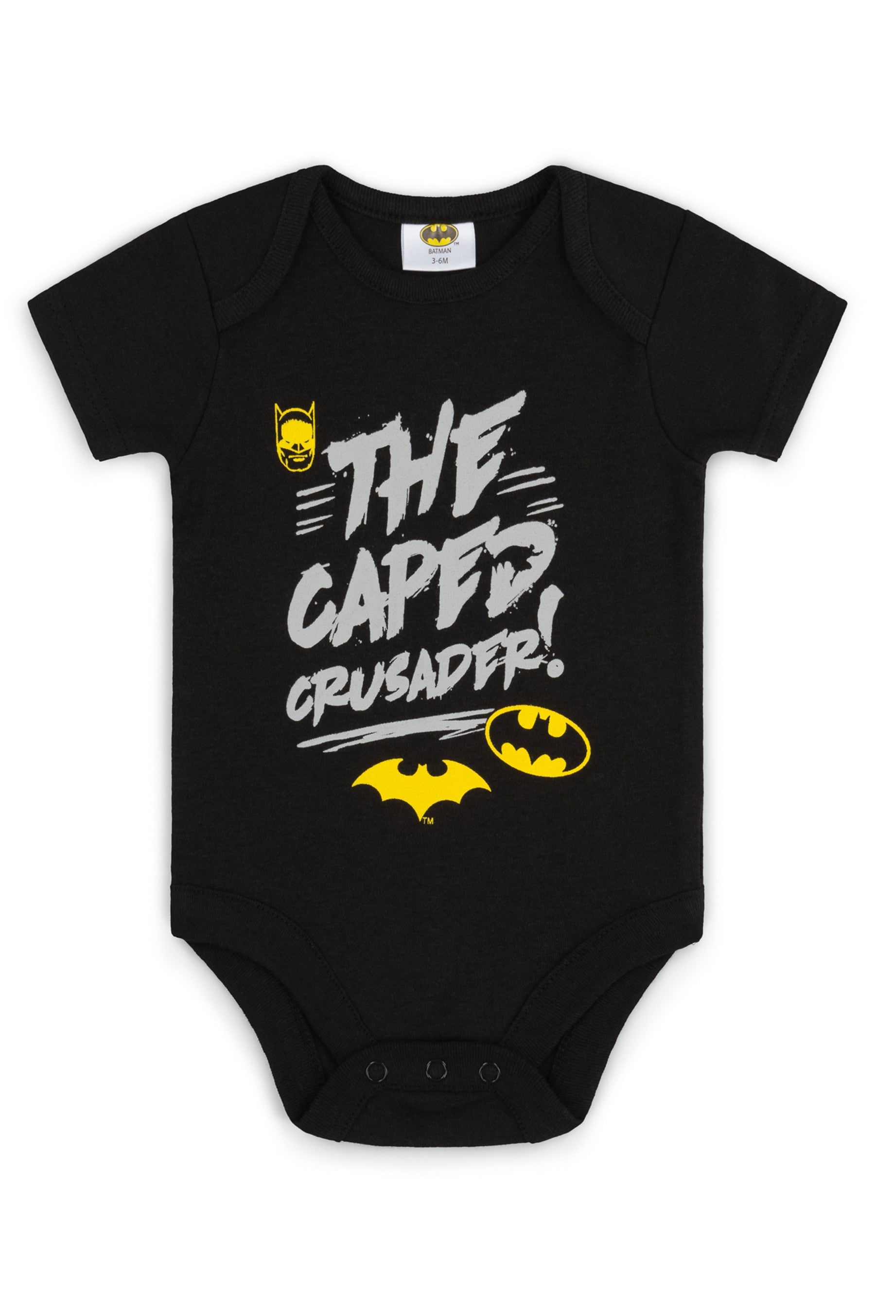 Batman Grey Sleepsuit, Bodysuit And Bib Set