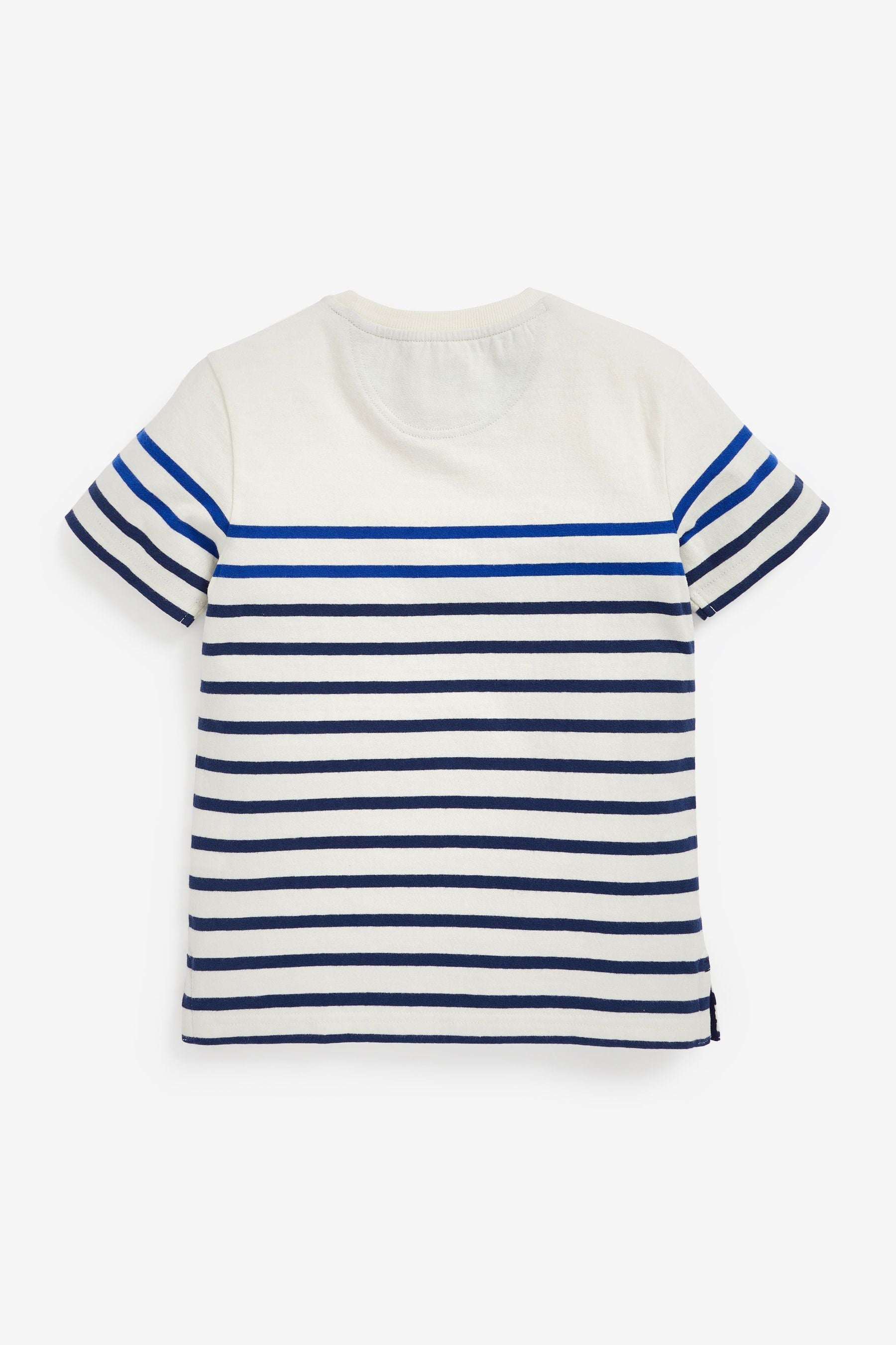 Ecru White/Navy Stripe Harbour Sands Short Sleeve T-Shirt (3-16yrs)