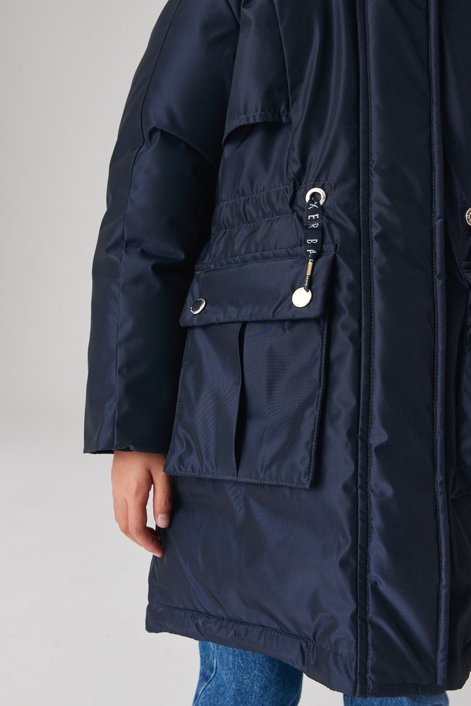 Navy Baker by Ted Baker Navy Blue Shower Resistant Coat