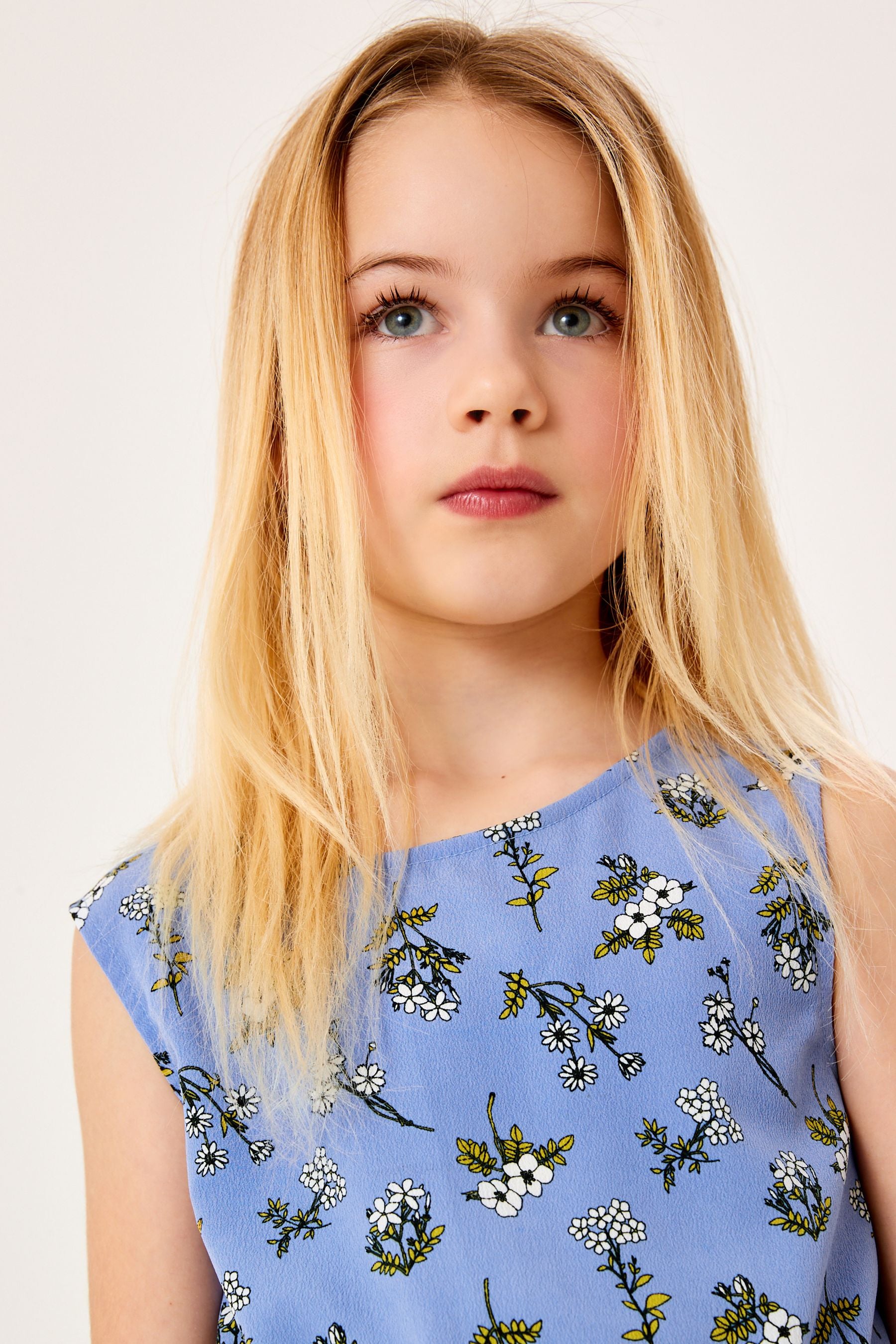 Blue Floral Printed Playsuit (3-16yrs)