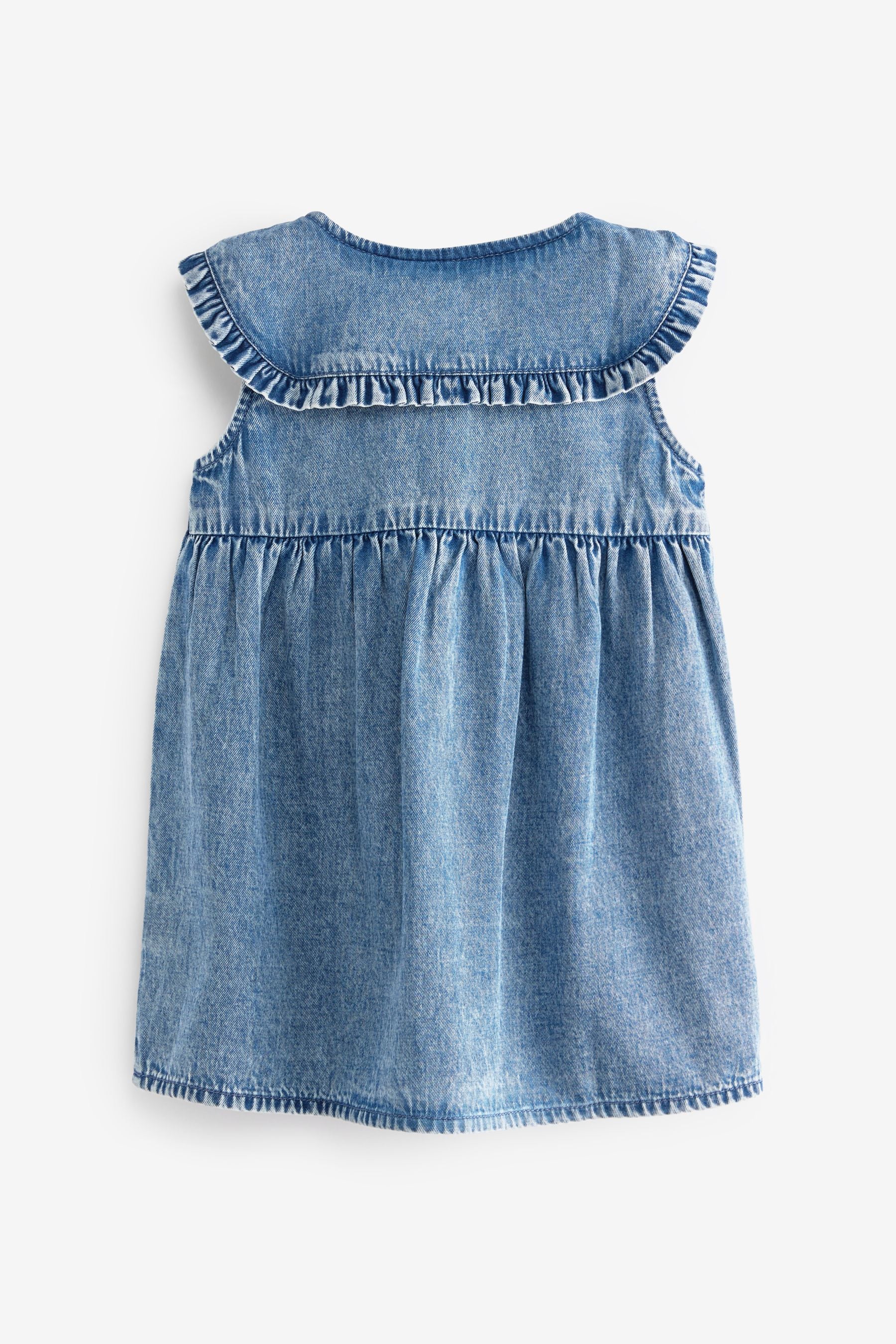 Blue Denim Sleeveless Collar Dress (3mths-8yrs)