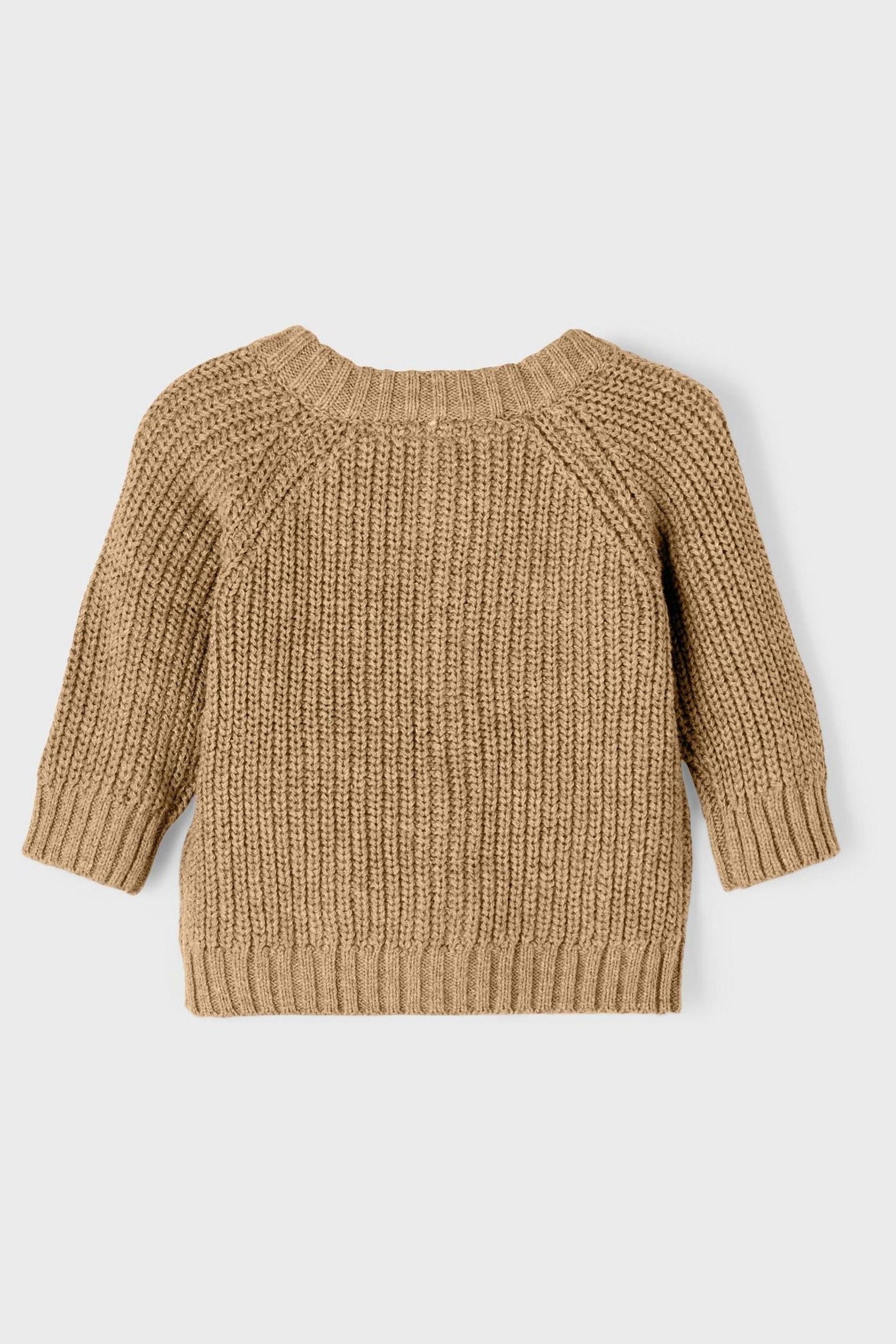 Lil'Atelier Baby Unisex Brown Knit Cardigan