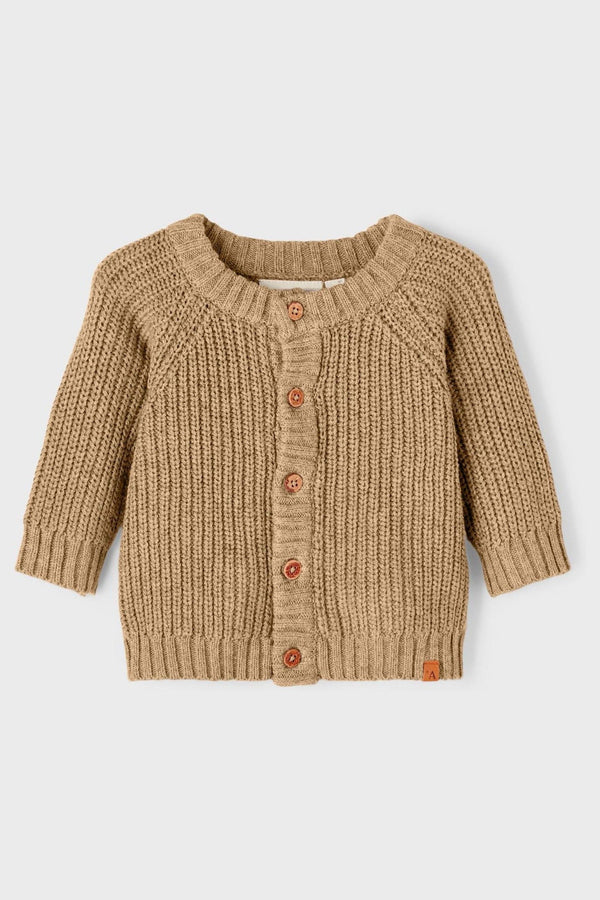 Lil'Atelier Baby Unisex Brown Knit Cardigan