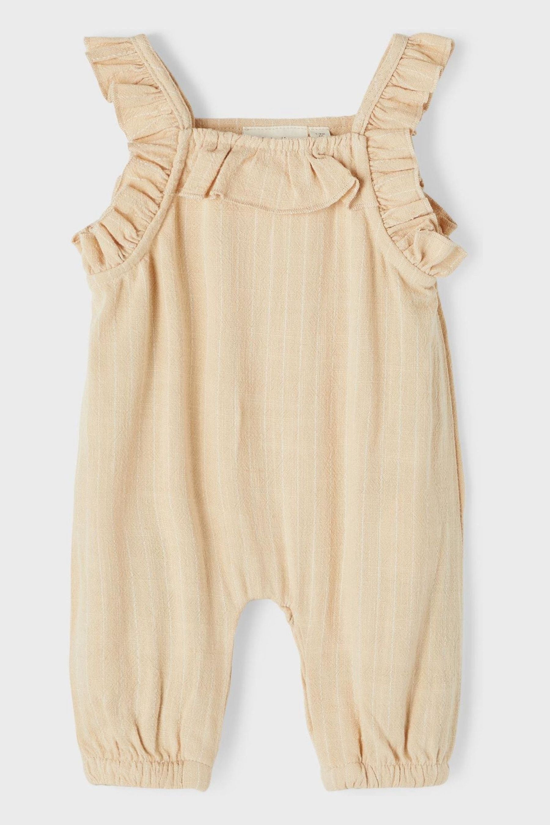 Lil'Atelier Baby Girls Natural Frill Loose Dungarees