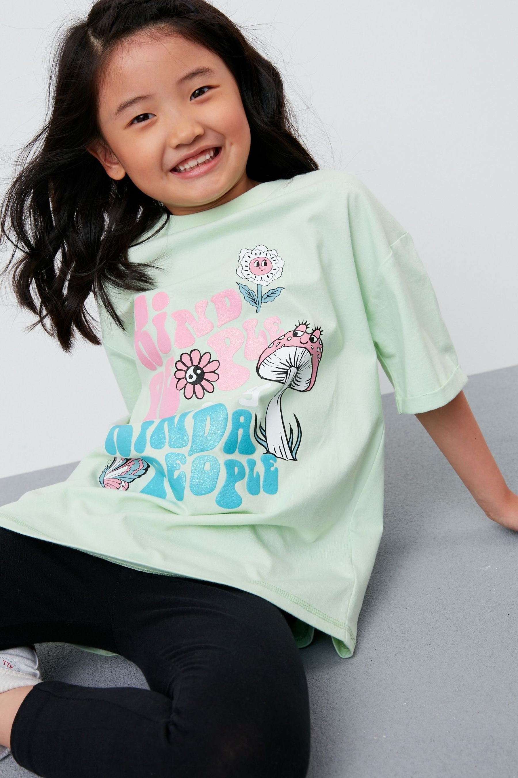 Mint Green Graphic Short Sleeve T-Shirt (3-16yrs)