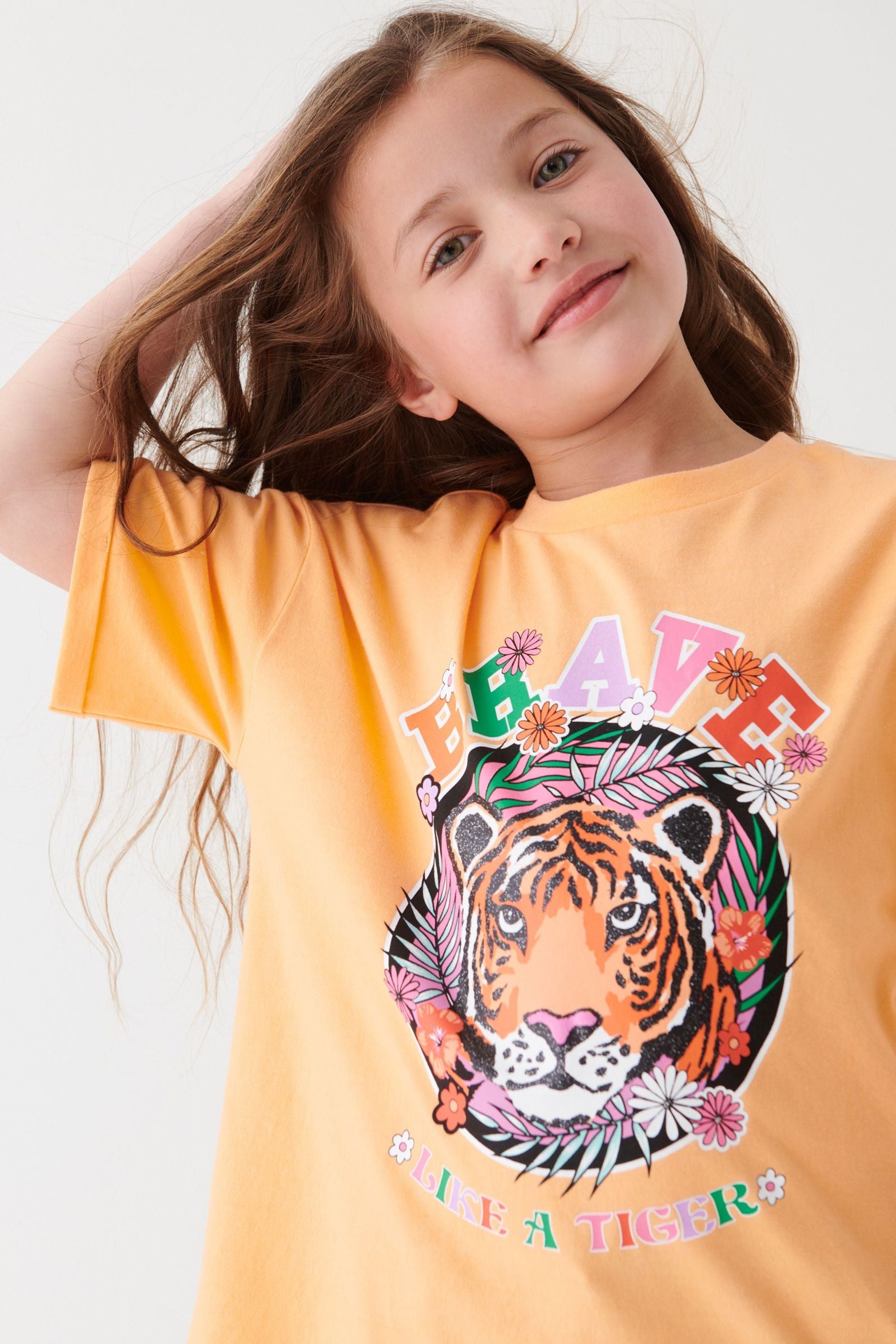 Orange Graphic Short Sleeve T-Shirt (3-16yrs)