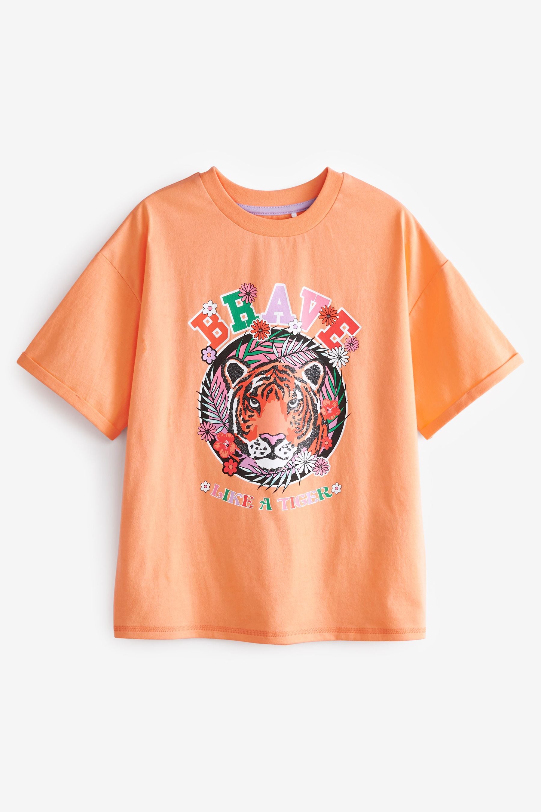 Orange Graphic Short Sleeve T-Shirt (3-16yrs)